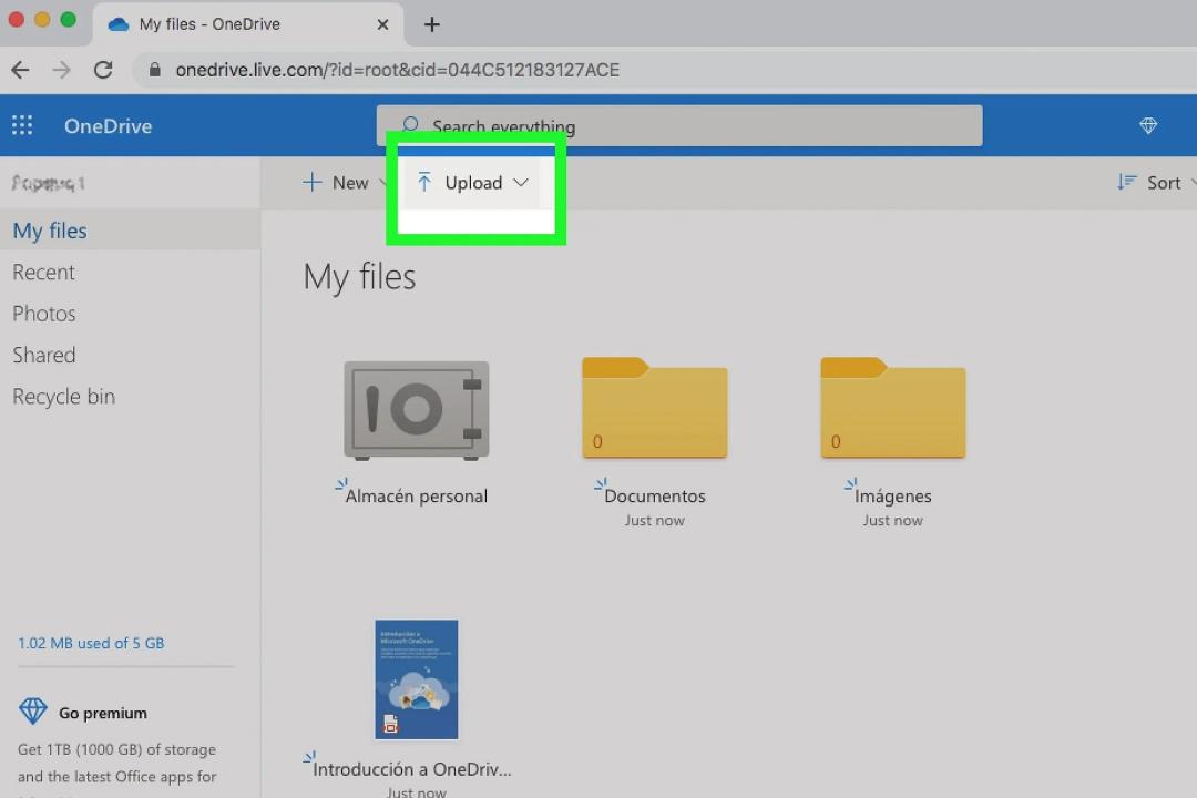 انتقال فایل از کامپیوتر به آیپد با OneDrive مرحله ۲