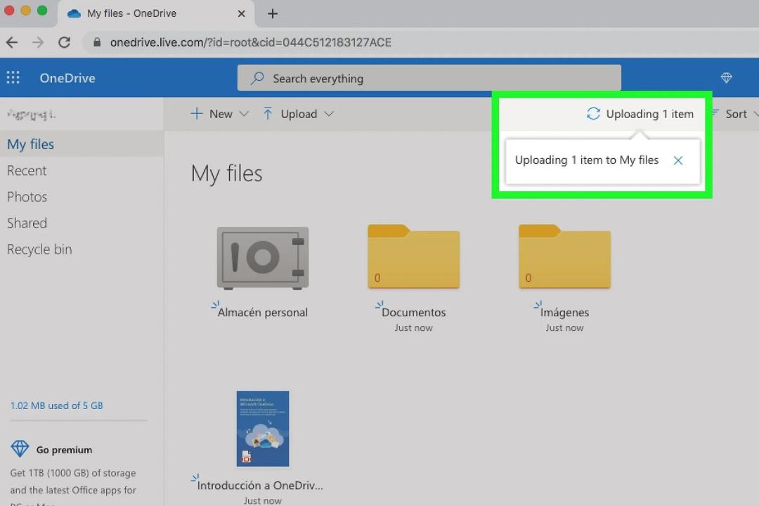 انتقال فایل از کامپیوتر به آیپد با OneDrive مرحله ۶