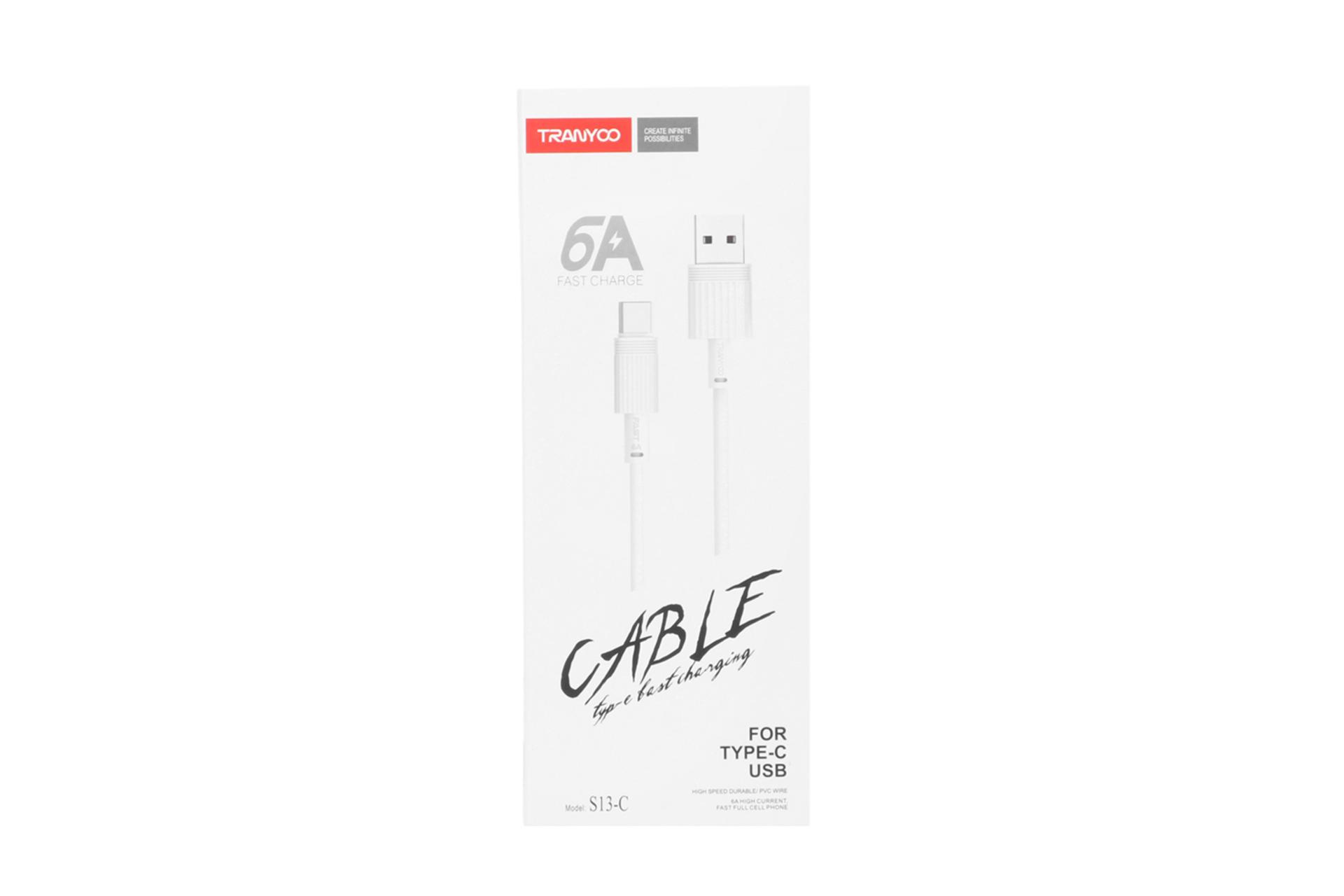 جعبه کابل شارژ USB ترانیو Type-A به Type-C مدل S13-C با طول 1 متر