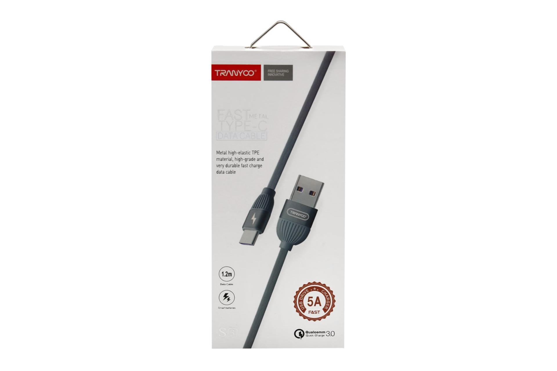 جعبه کابل شارژ USB ترانیو Type-A به Type-C مدل S3-C با طول 1.2 متر