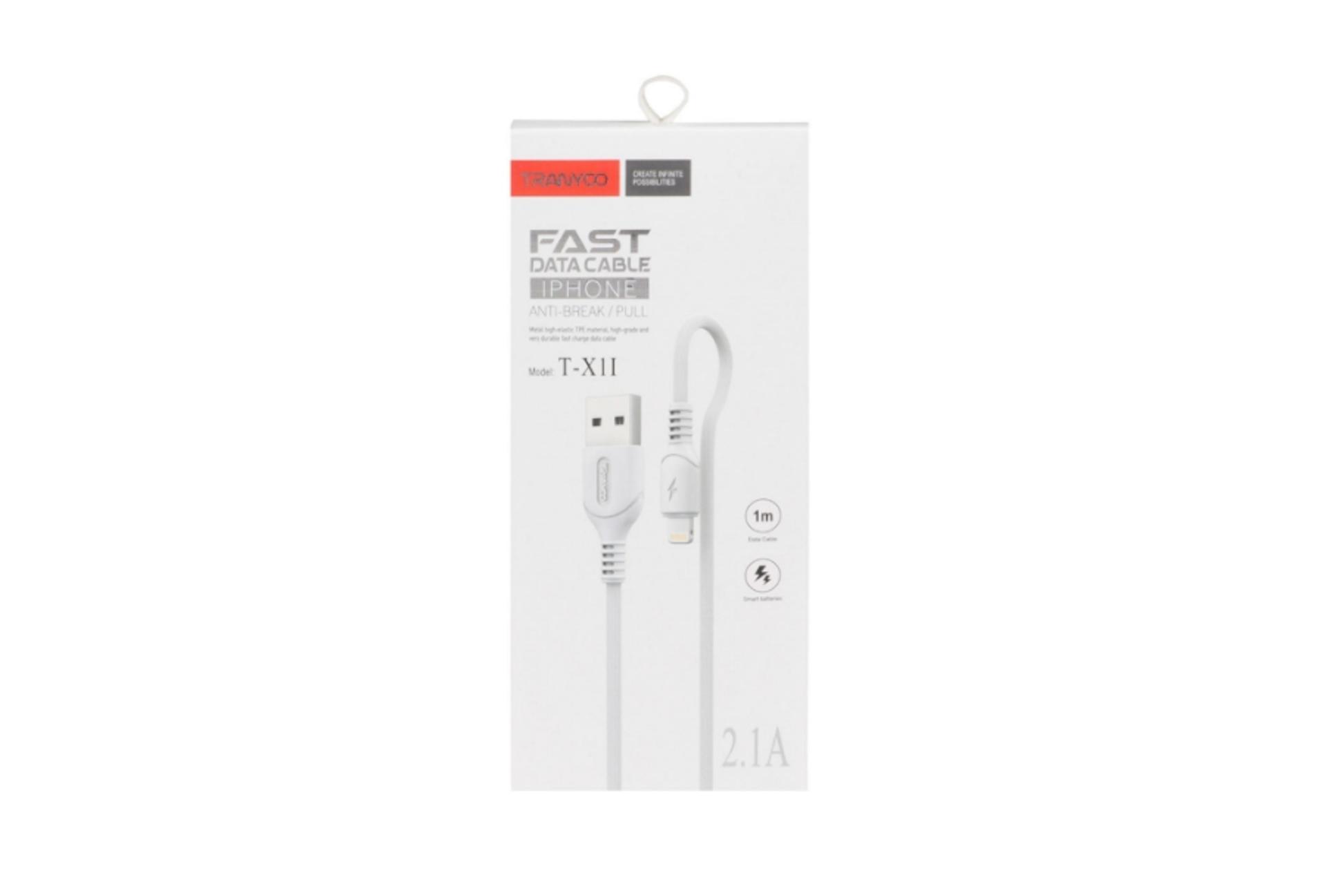 جعبه کابل شارژ USB ترانیو Type-A به Lightning مدل T-X1I با طول 1 متر