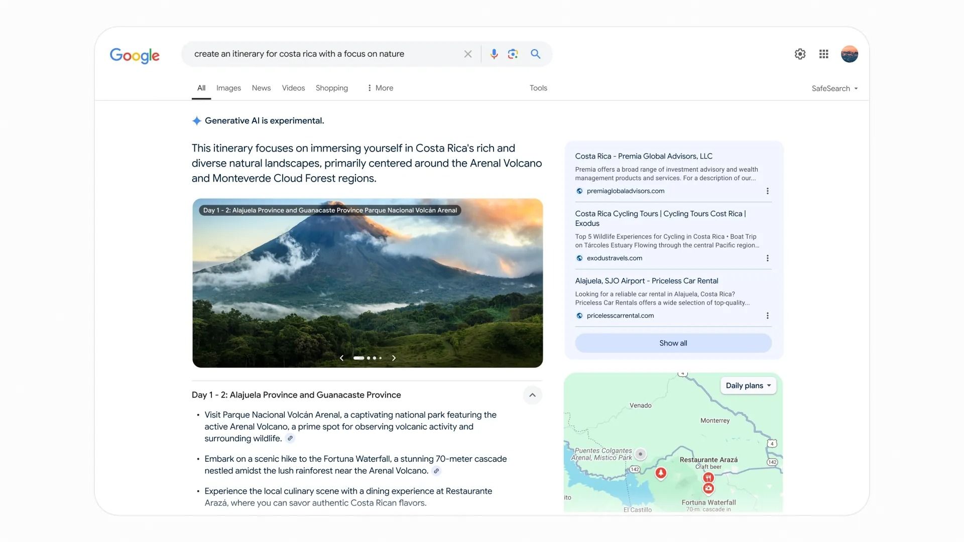 قابلیت AI Overviews در جست‌وجوی برنامه‌ریزی سفر