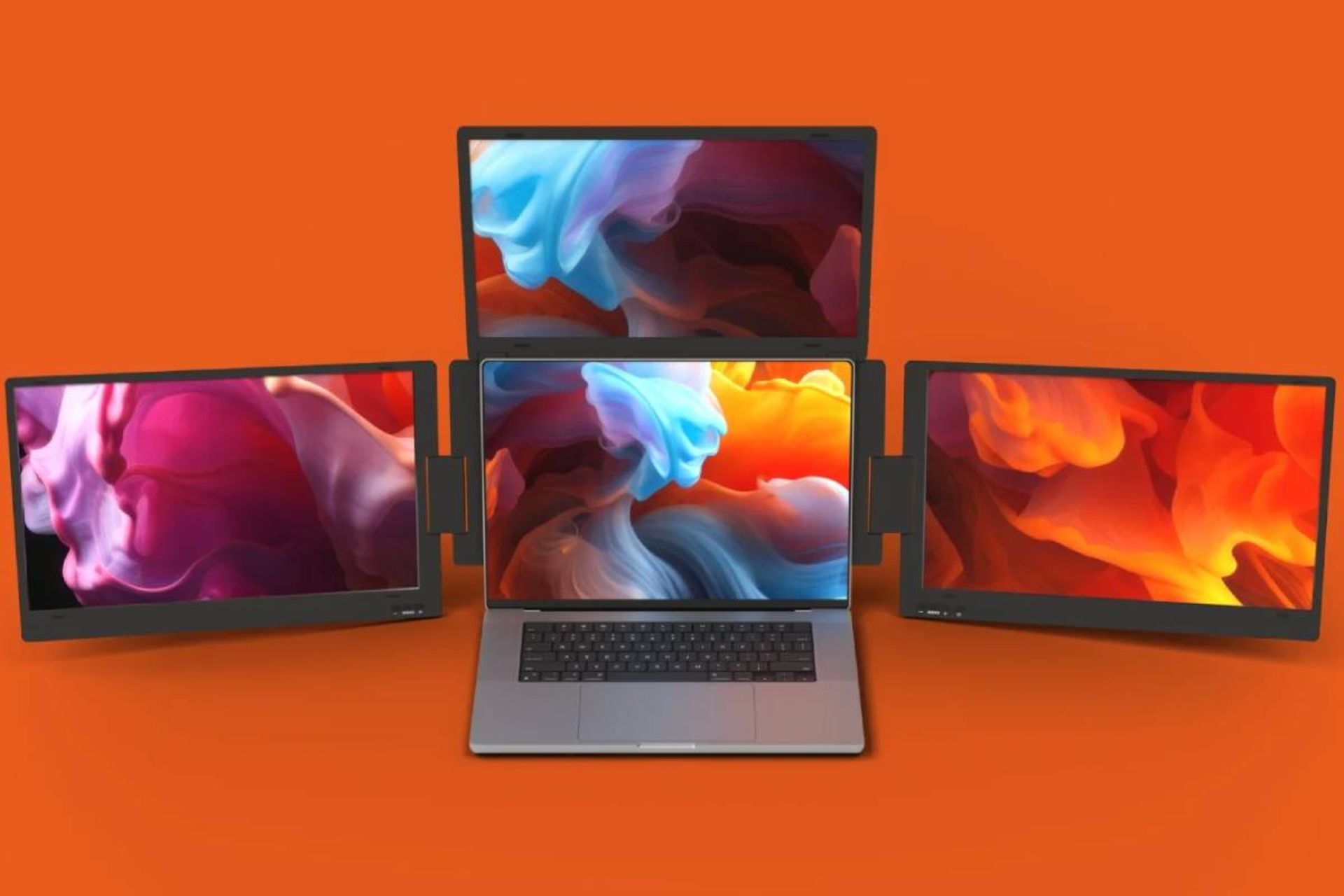 پایه مانیتور Triple Boost 14 Pro با سه نمایشگر Full HD