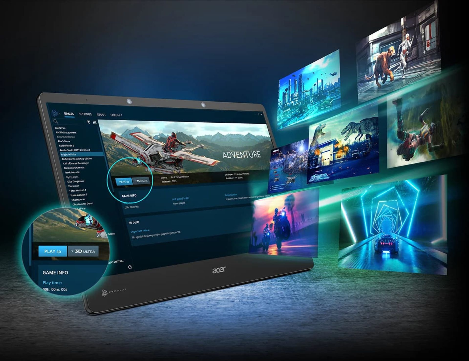 گیمینگ سه‌بعدی ایسر SpatialLabs TrueGame