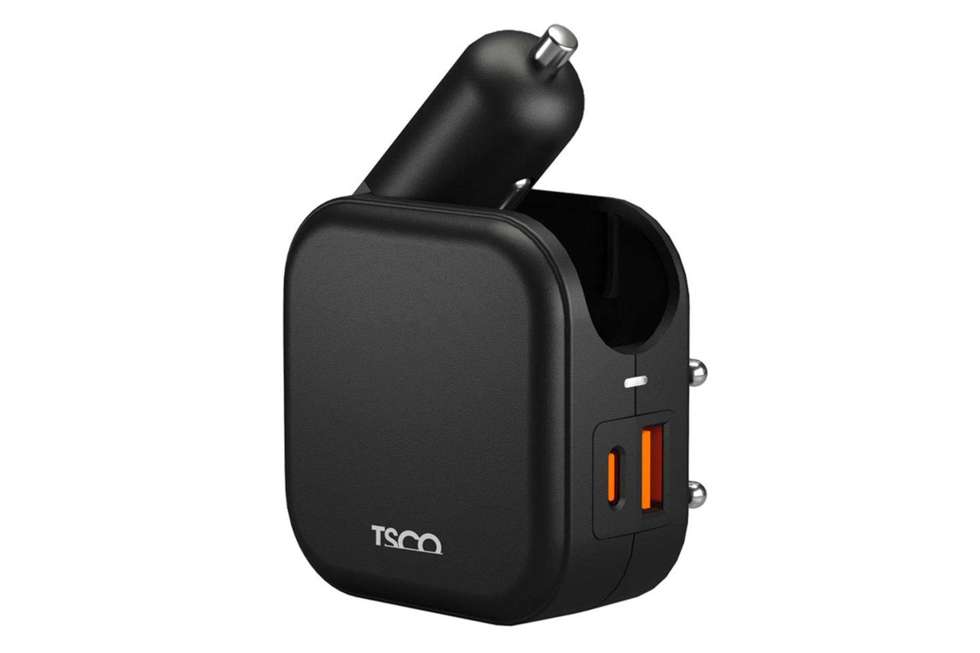 نمای شارژر فندکی مشکی مدل تسکو-Tsco TCG 53