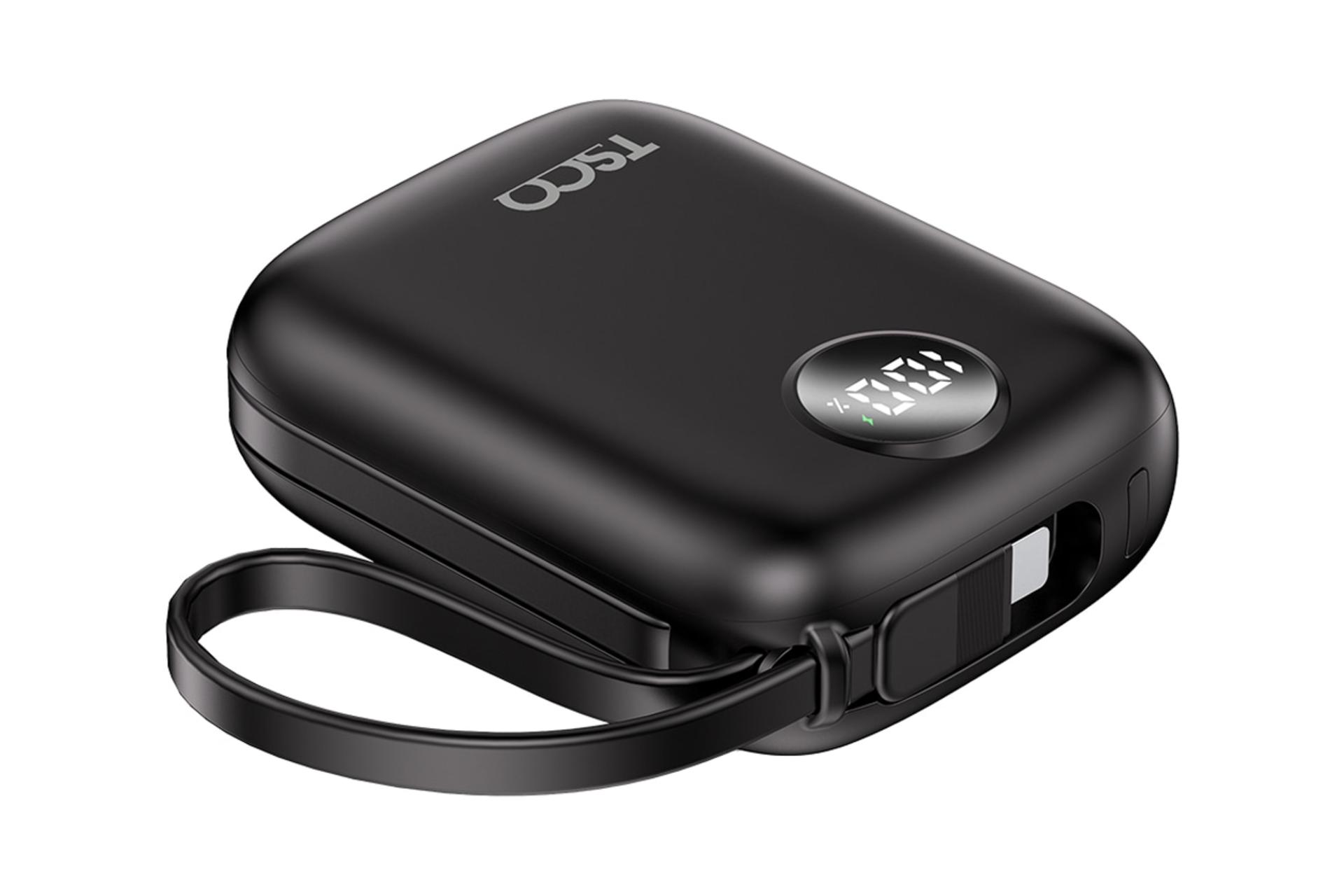 پاور بانک تسکو TSCO TP 1007 10000mAh مشکی از نمای کناری