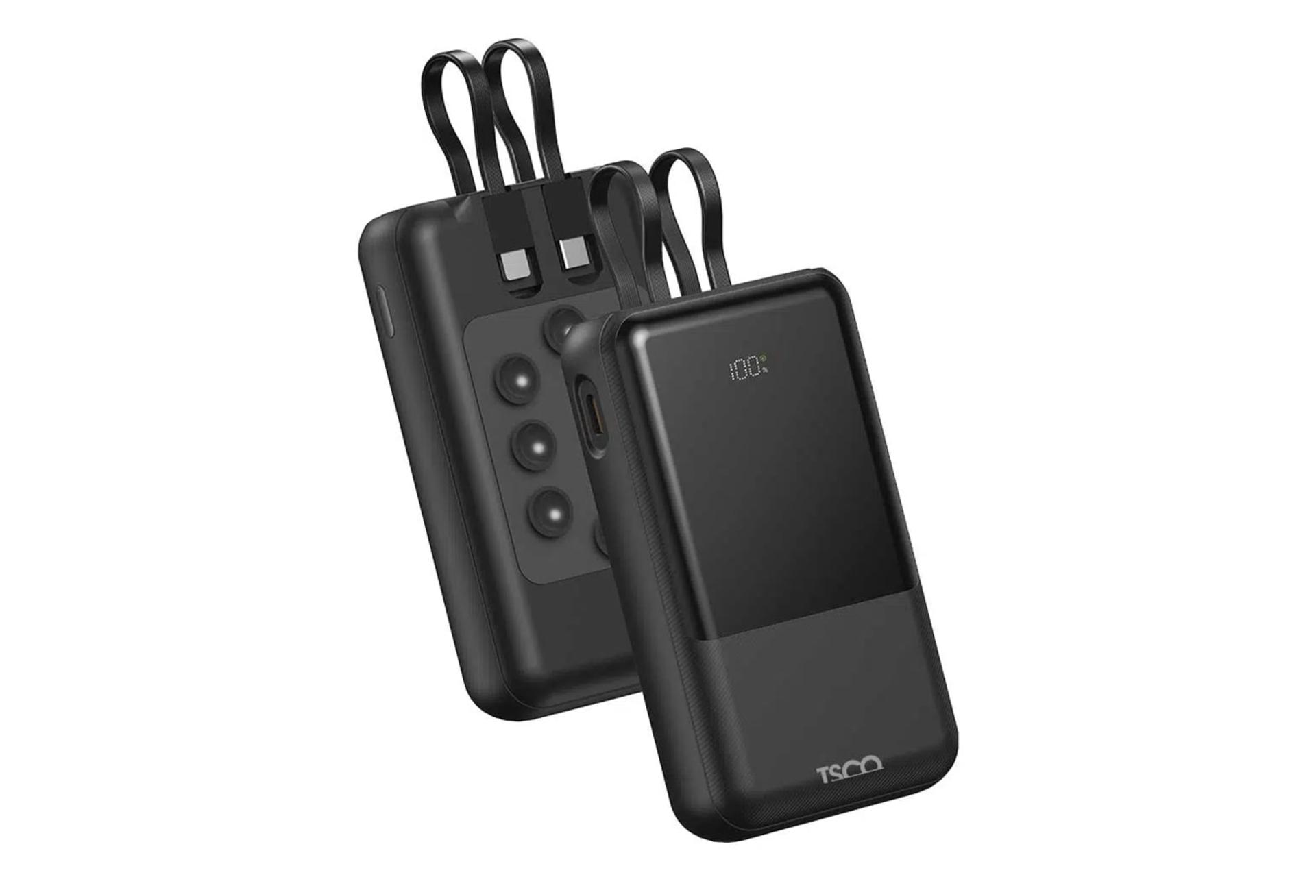 پاور بانک تسکو TSCO TP 963 20000mAh مشکی از نمای کناری