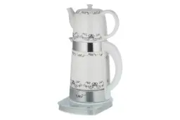 نمای کلی چای ساز تولیپس TM-A458CC با نمایش قوری و کتری