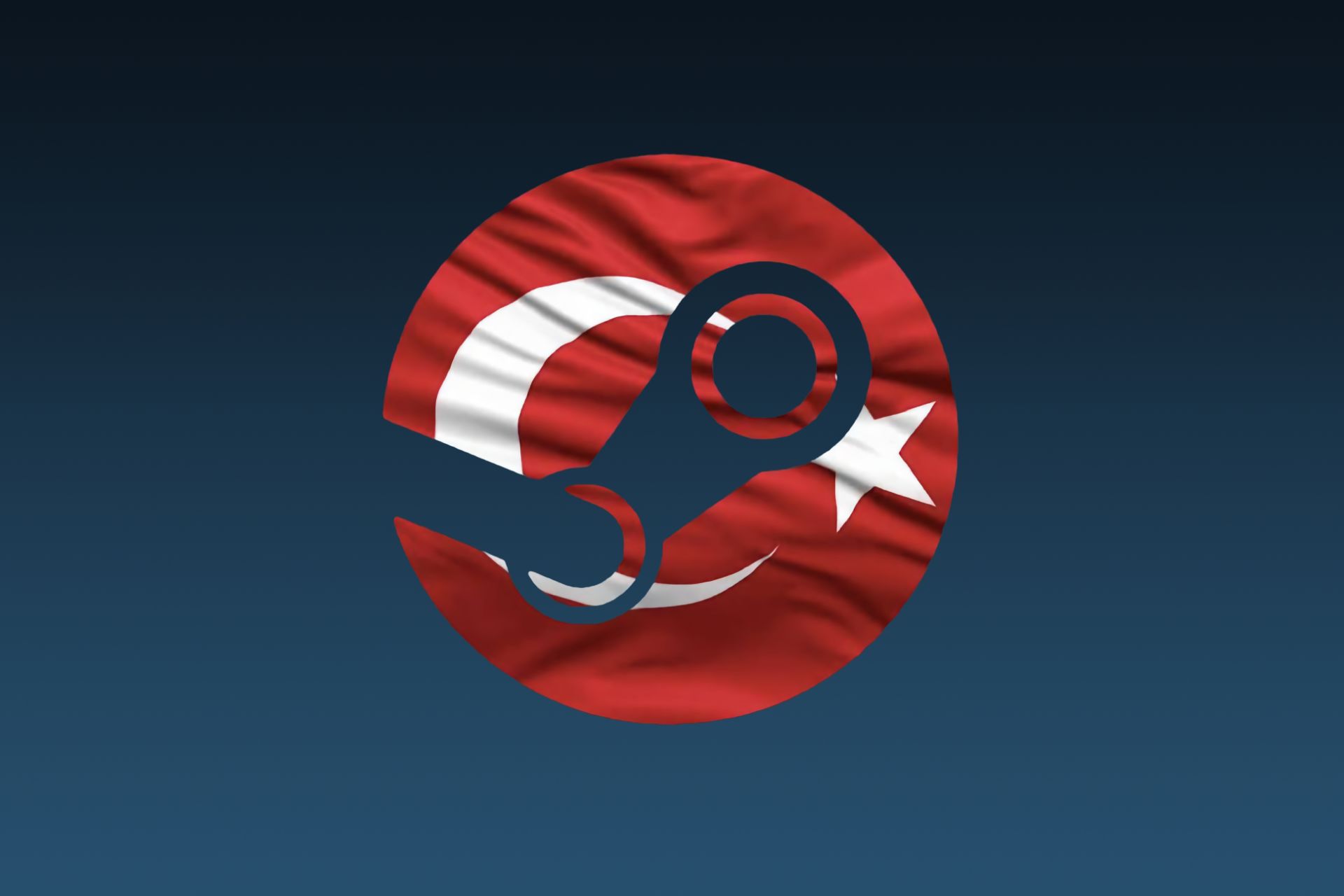 لوگو استیم روی پرچم ترکیه