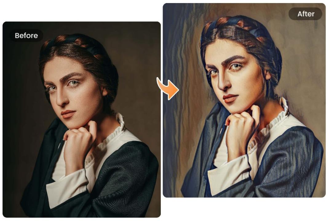فیلتر تبدیل عکس به نقاشی در اپلیکیشن fotor