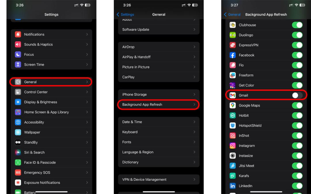 خاموش کردن قابلیت Background App Refresh آیفون