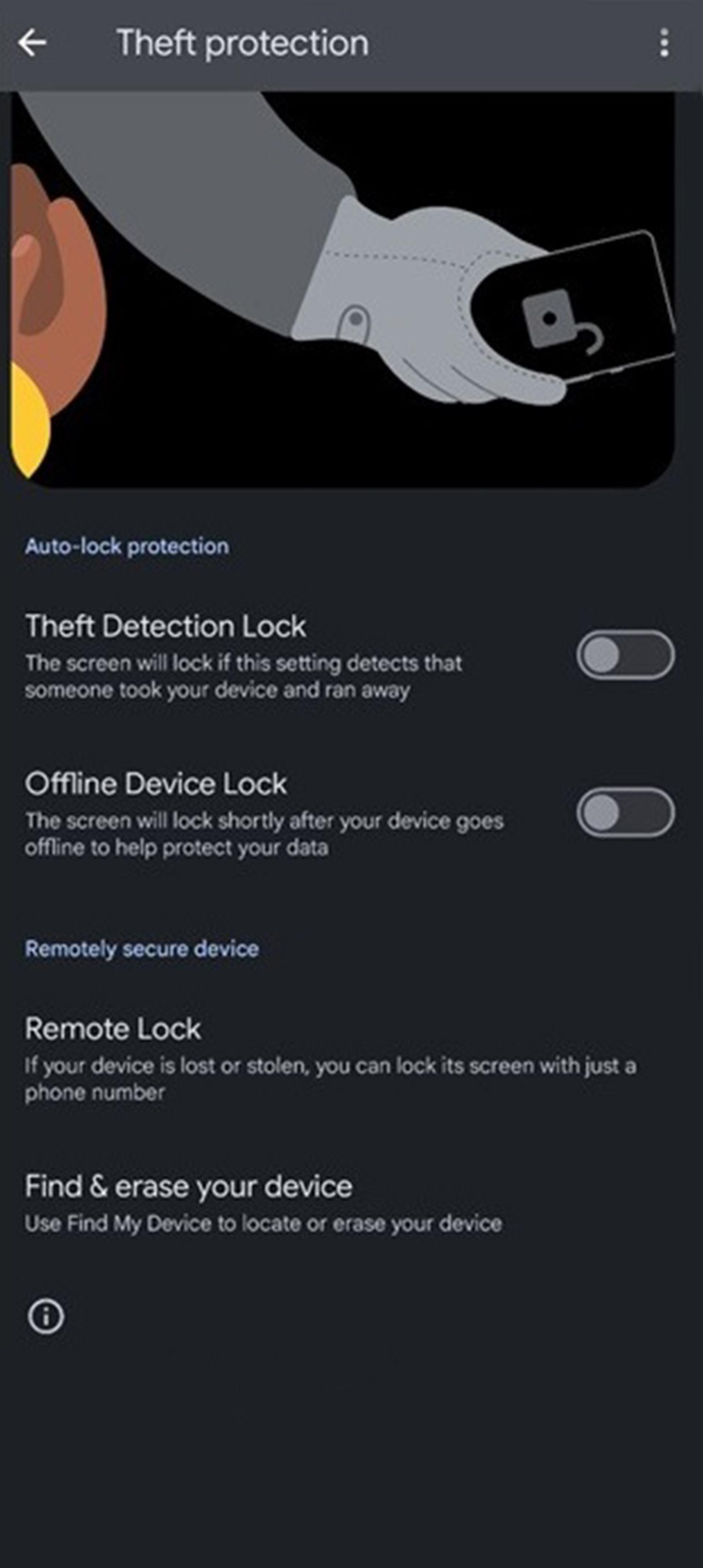 فعال‌سازی قابلیت Theft Detection Lock مرحله هفتم