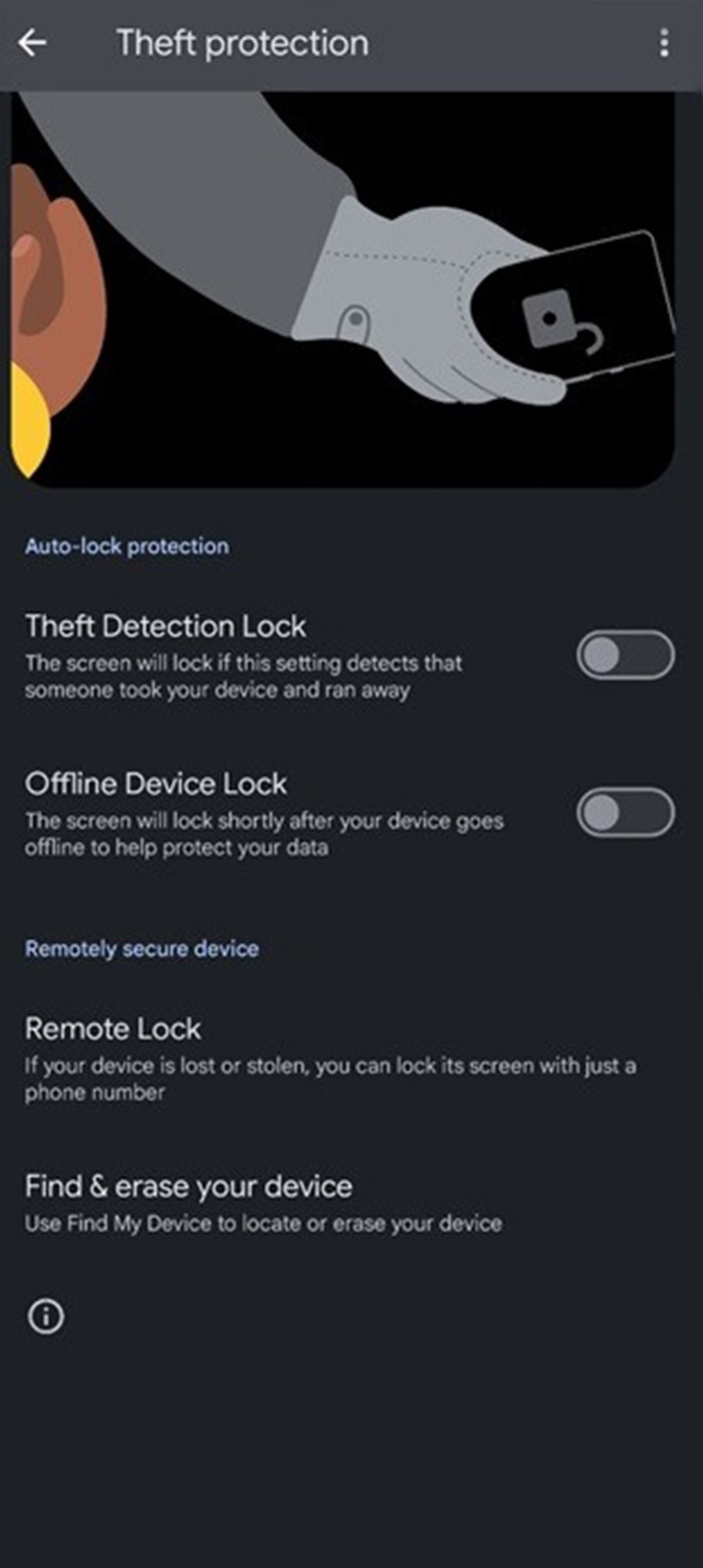 فعال‌سازی قابلیت Theft Detection Lock مرحله هفتم