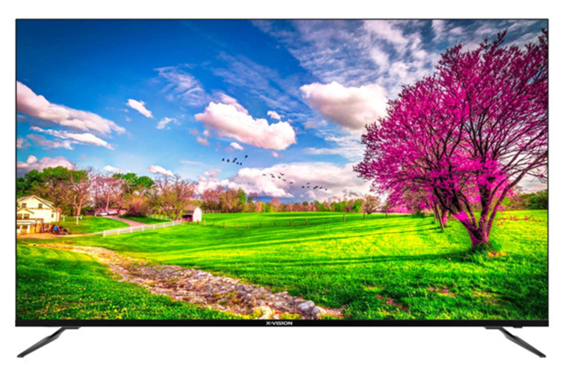 تلویزیون ایکس ویژن X.Vision 55XCU745 نمای جلو صفحه نمایش روشن
