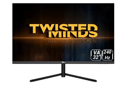 نمای جلو و لوگوی مانیتور تویستد مایندز 32 اینچ مدل TM32QHD240VA