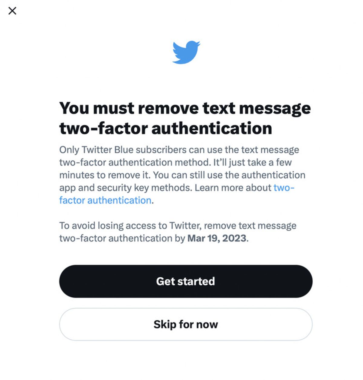 Twitter SMS notification