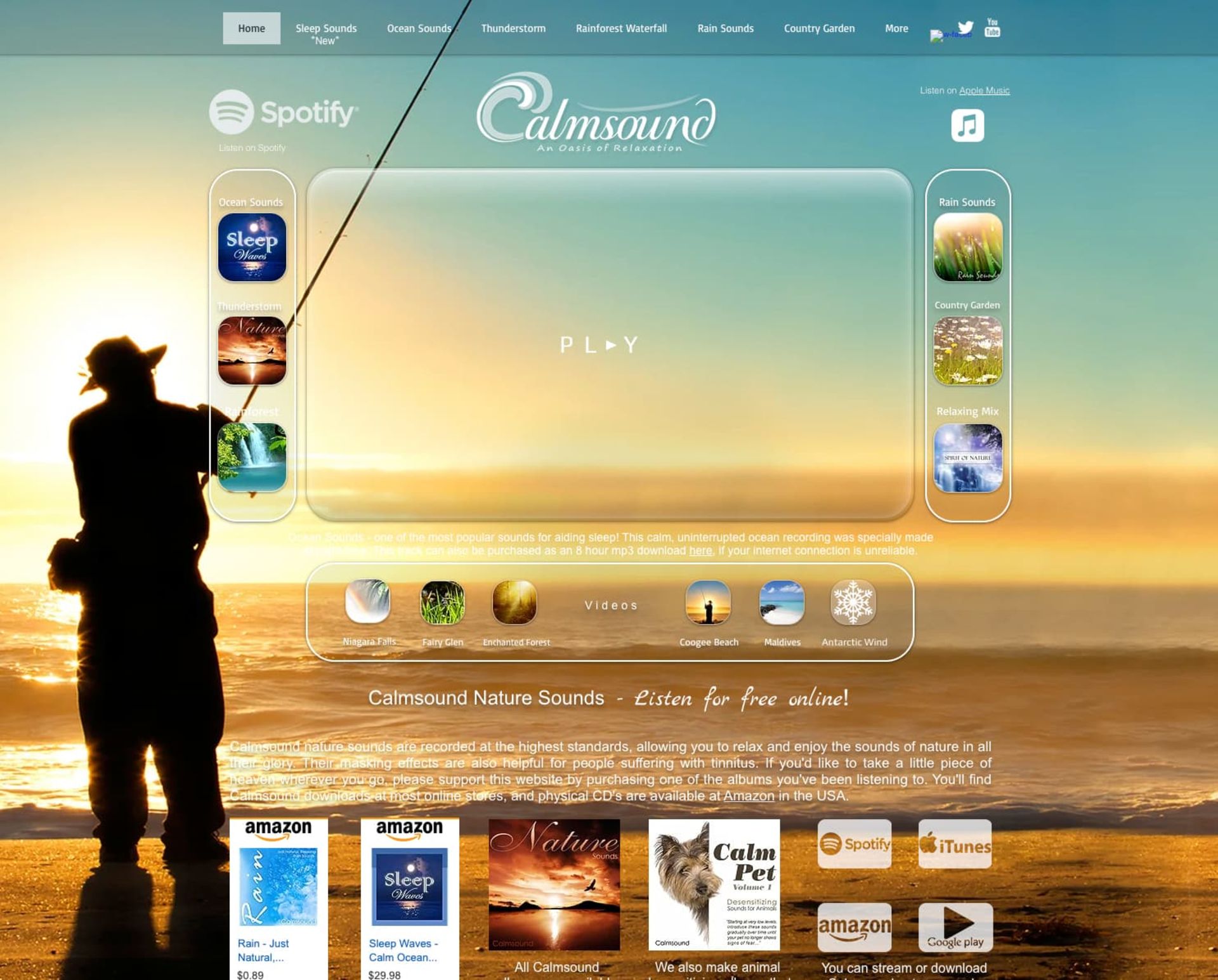 صفحه اصلی سایت CalmSound