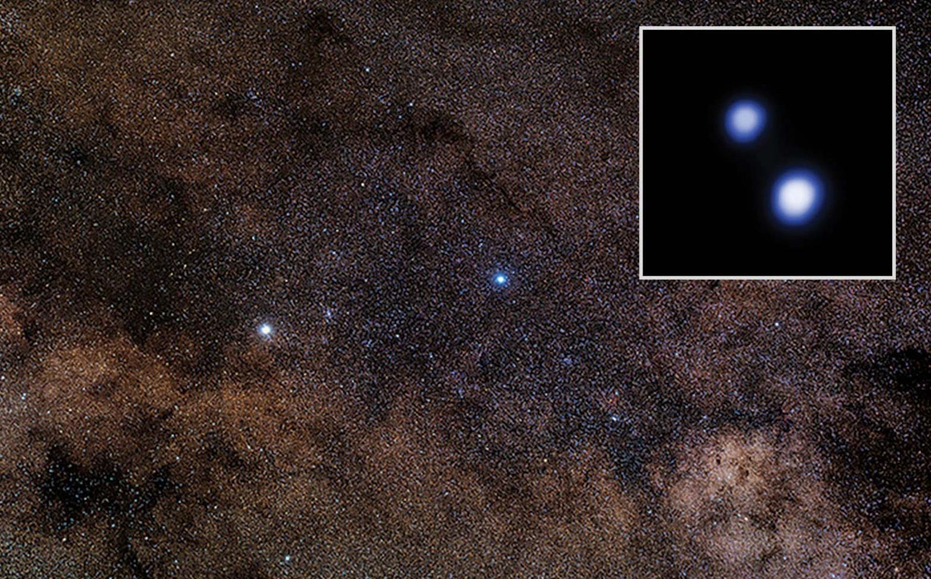 دو ستاره از سه ستاره آلفا قنطورس در نمای نزدیک