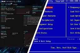 نمایی از محیط فریم ور UEFI و BIOS در کنار یکدیگر
