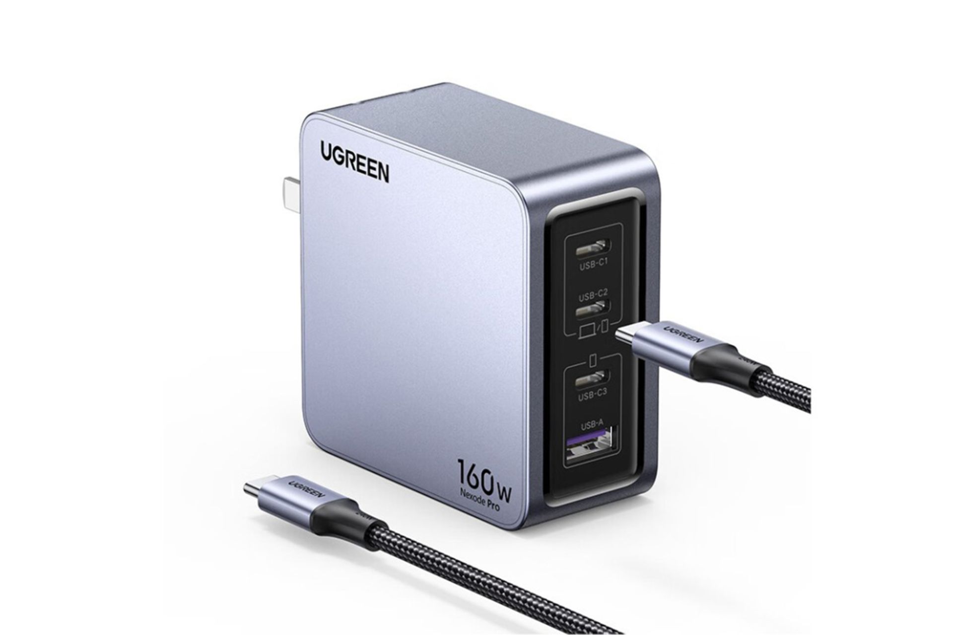 شارژر یوگرین نکسود پرو نما از پشت به همراه دو کابل شارژ