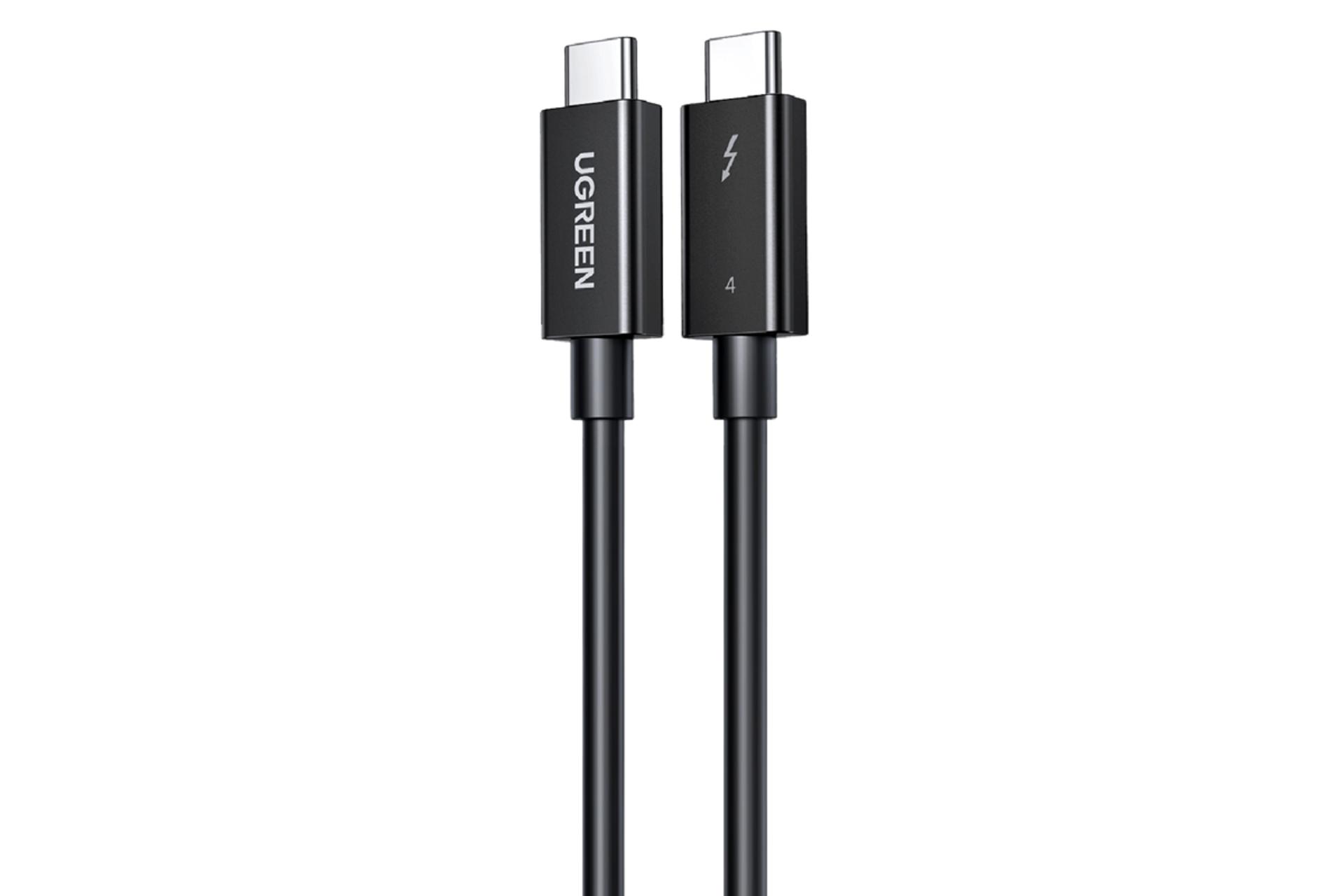 کابل شارژ USB یوگرین Type-C به Type-C مدل US501 ThunderBolt 4 رنگ مشکی