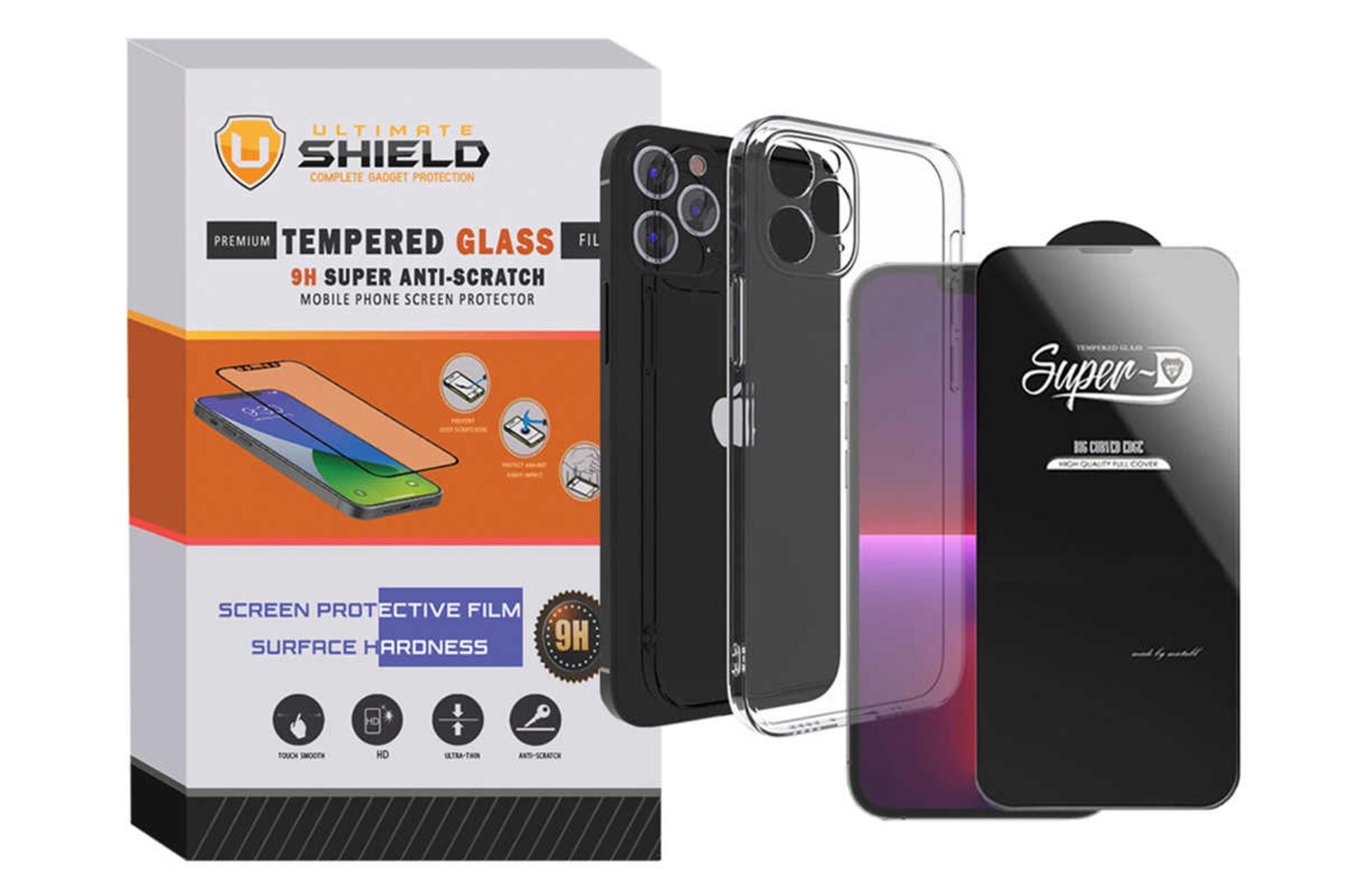 جعبه قاب گوشی آلتیمیت شیلد مدل SuperD-Clear مناسب اپل iPhone 12 Pro Max همراه با محافظ صفحه نمایش