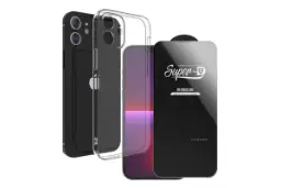 نمای پشت قاب گوشی آلتیمیت شیلد مدل SuperD-Clear مناسب اپل iPhone 12 همراه با محافظ صفحه نمایش