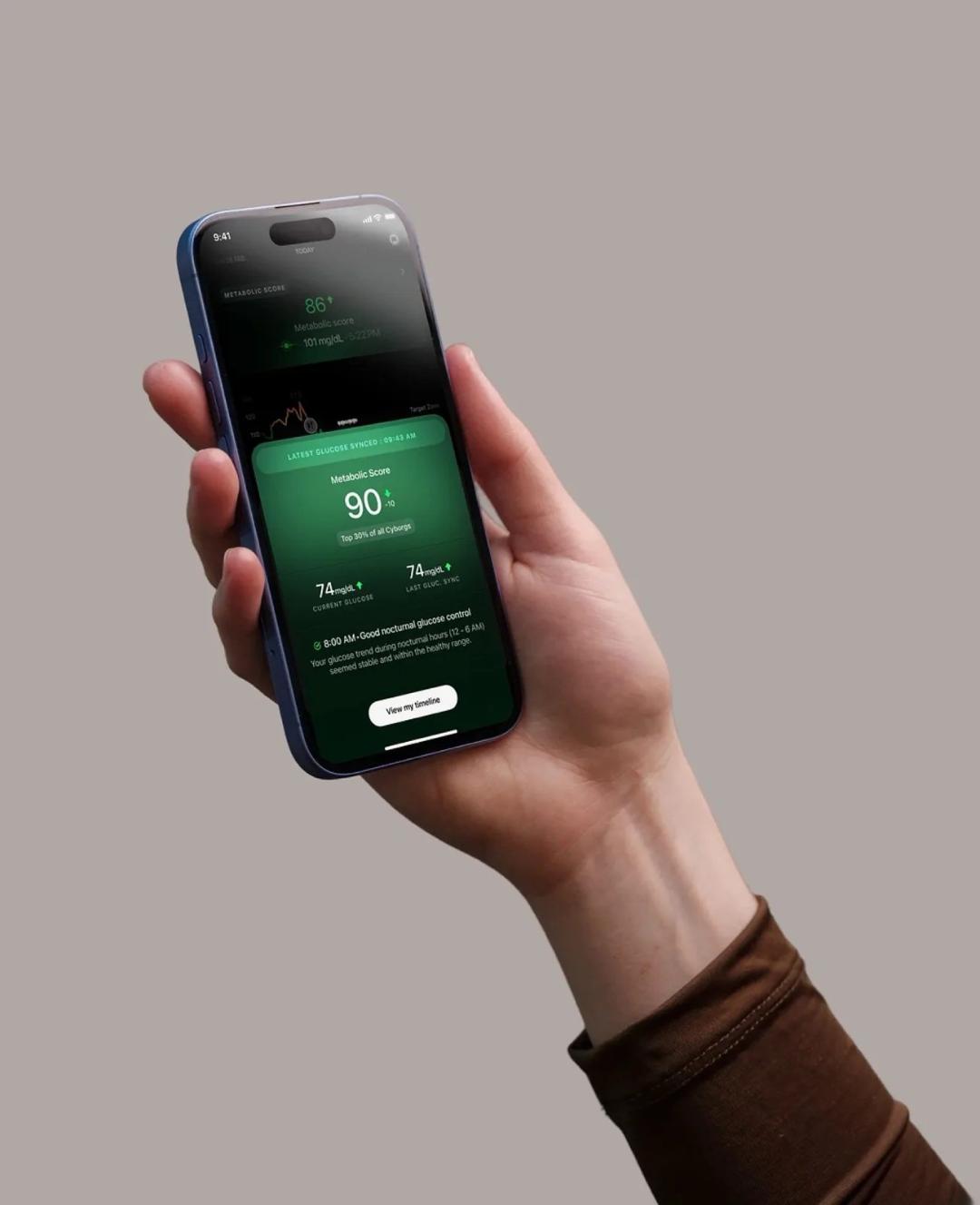 اپ اولتراهیومن M2 Live روی گوشی هوشمند