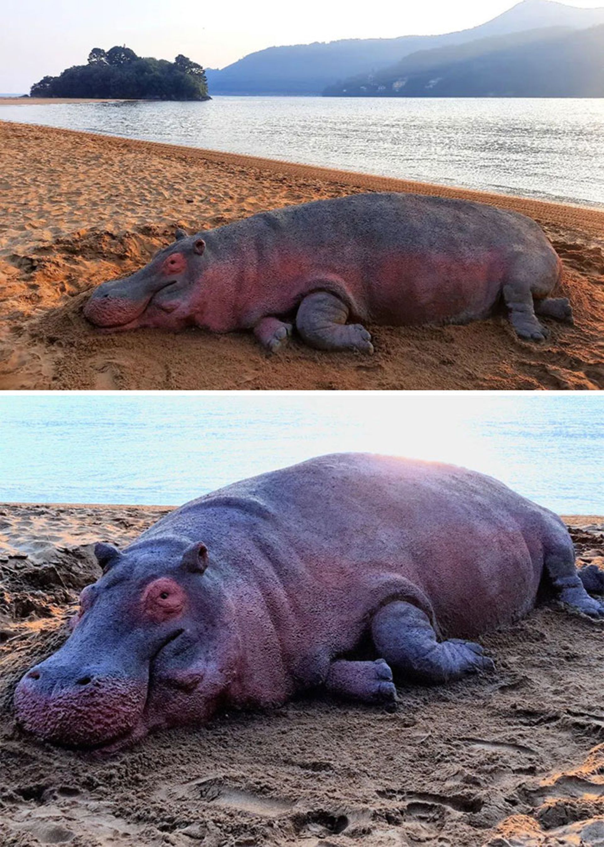 مجسمه شنی اسب دریایی