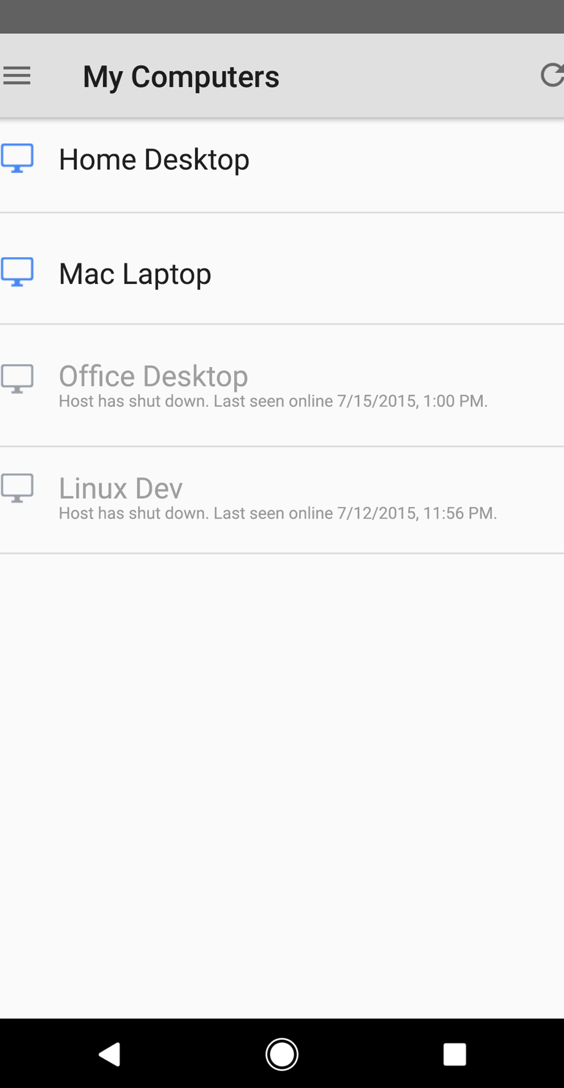 صفحه اصلی سرورهای اپلیکیشن Google Chrome Remote Desktop