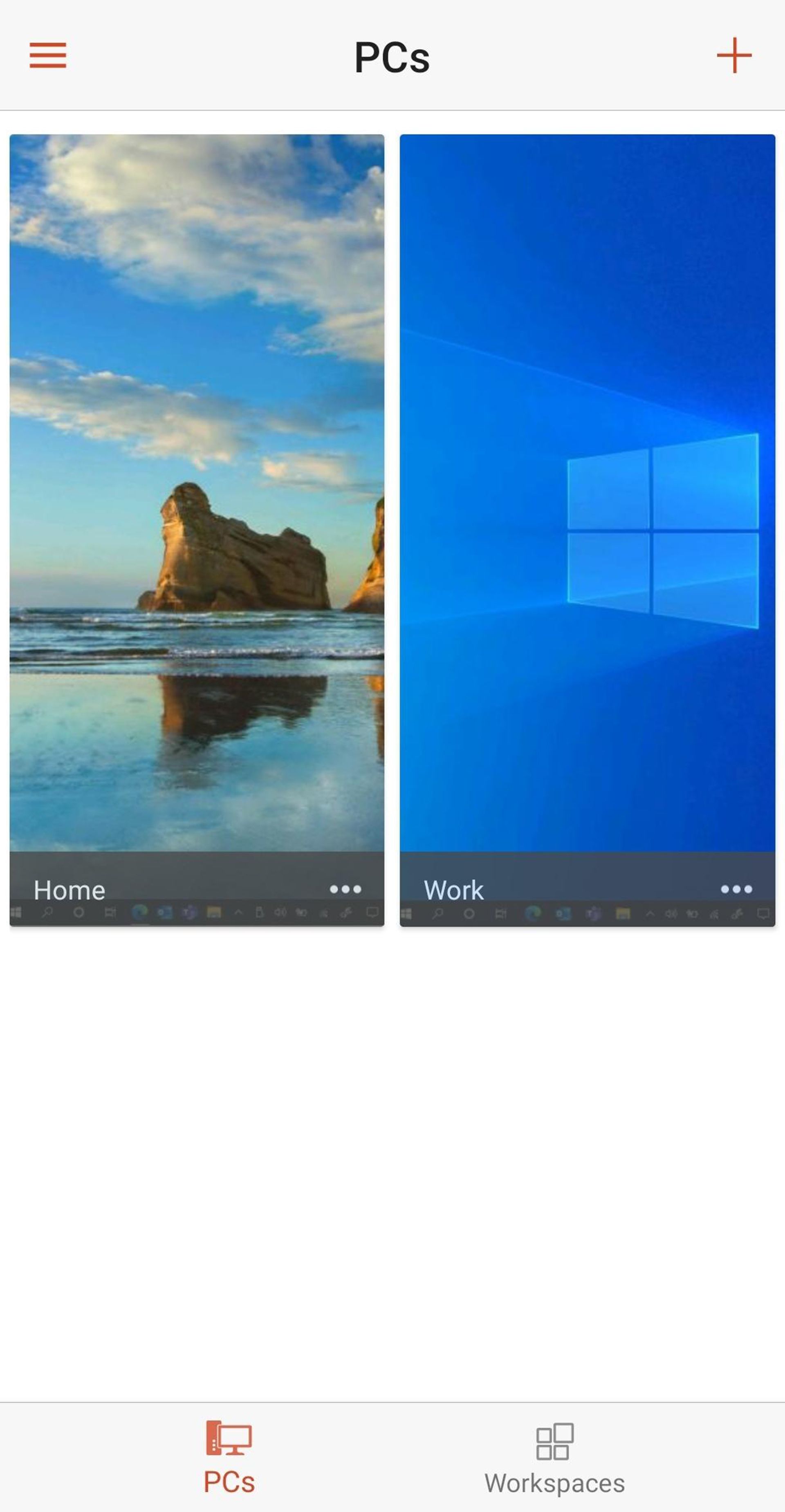 نمایش دو ویندوز مختلف روی اپ Microsoft Remote Desktop در گوشی