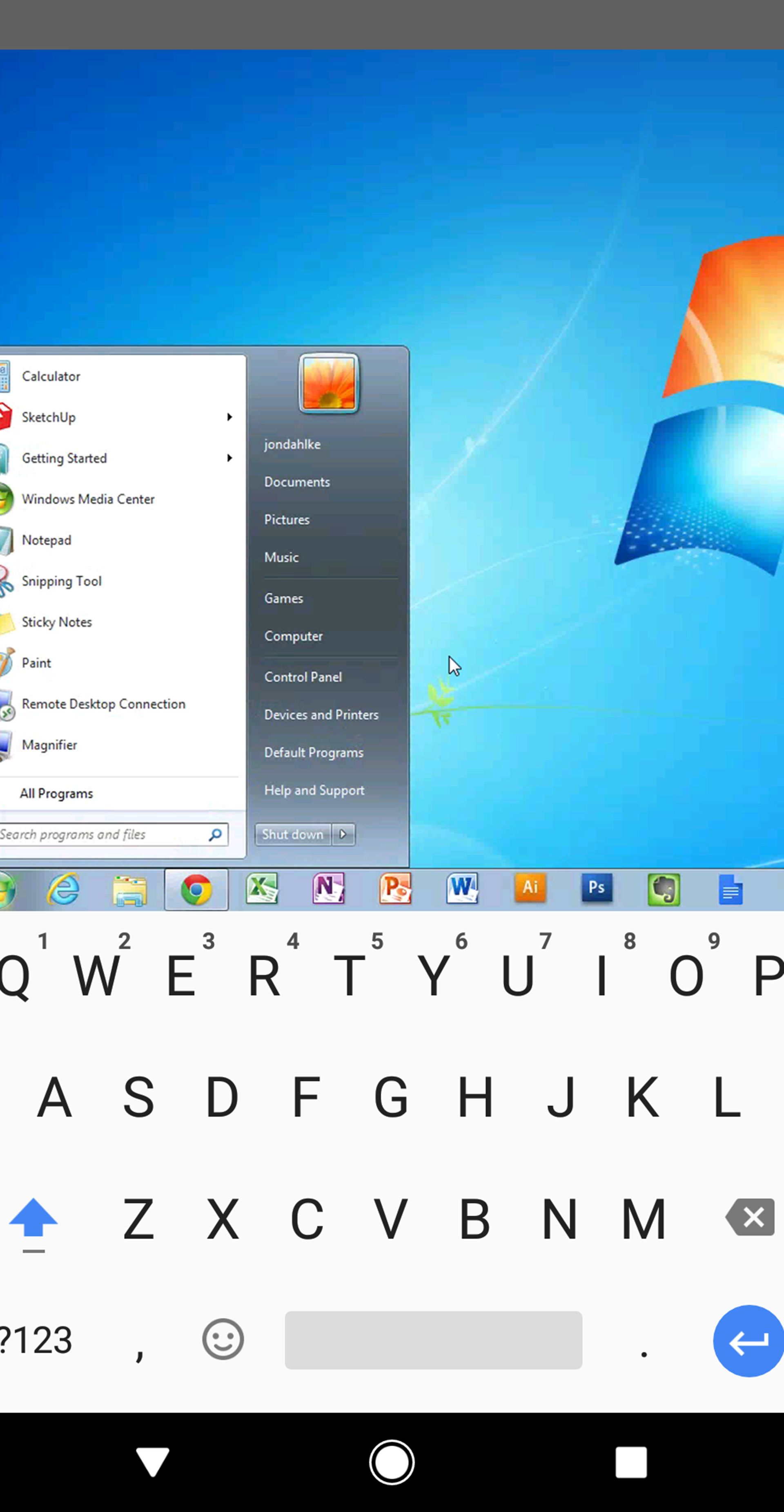 نمایش صفحه ویندوز در گوشی در اپ Google Chrome Remote Desktop
