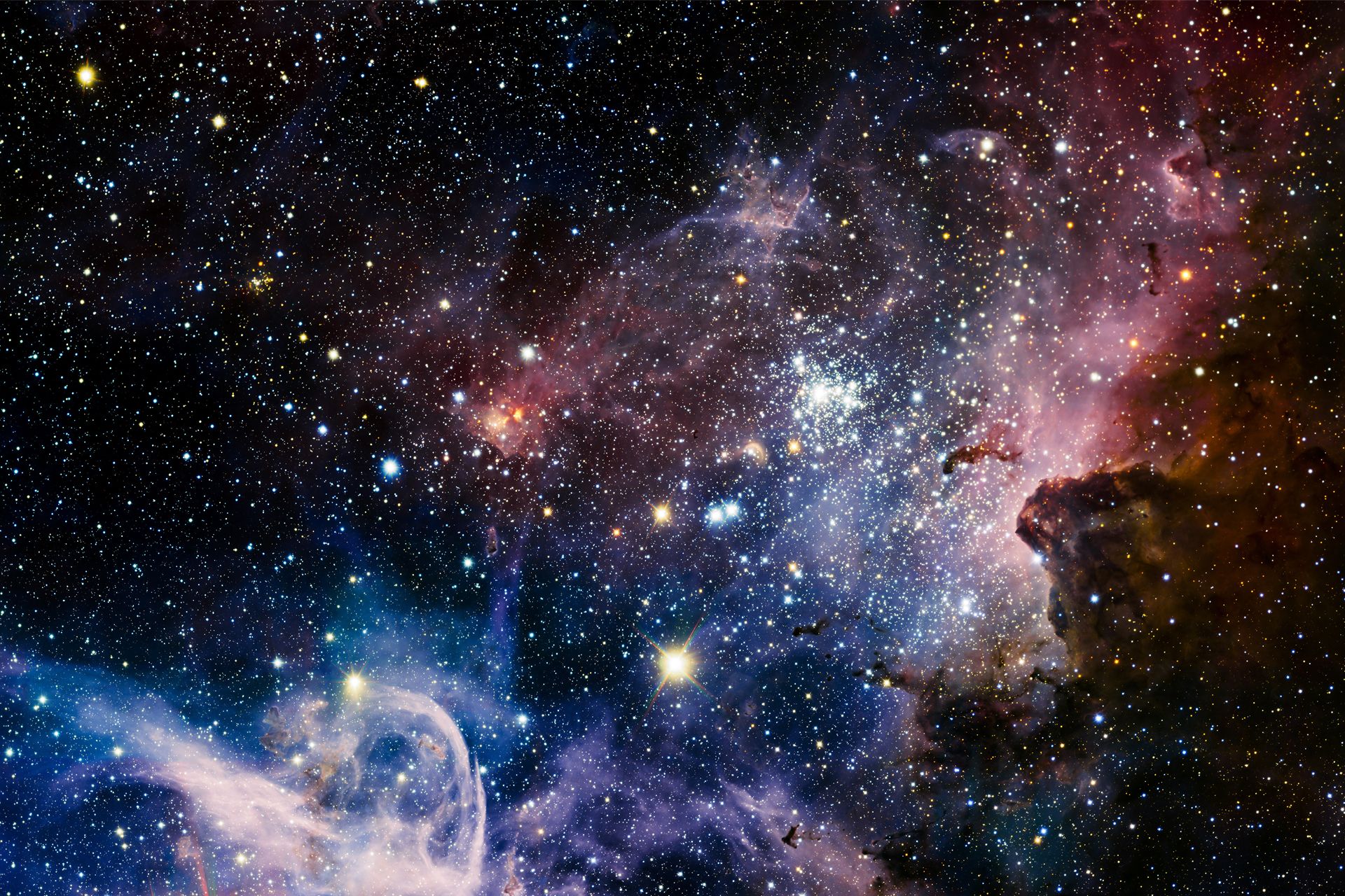 تصویرسازی هنری از جهان و کهکشان‌ها و سحابی‌ها