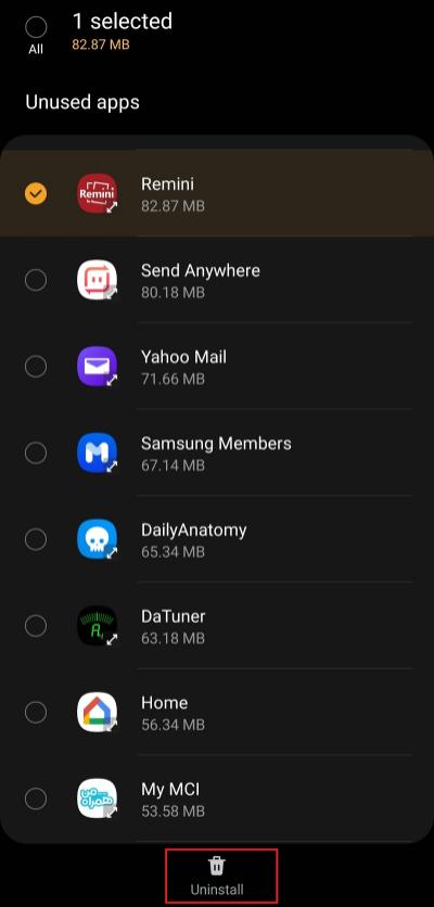 Delete unused Samsung Android apps