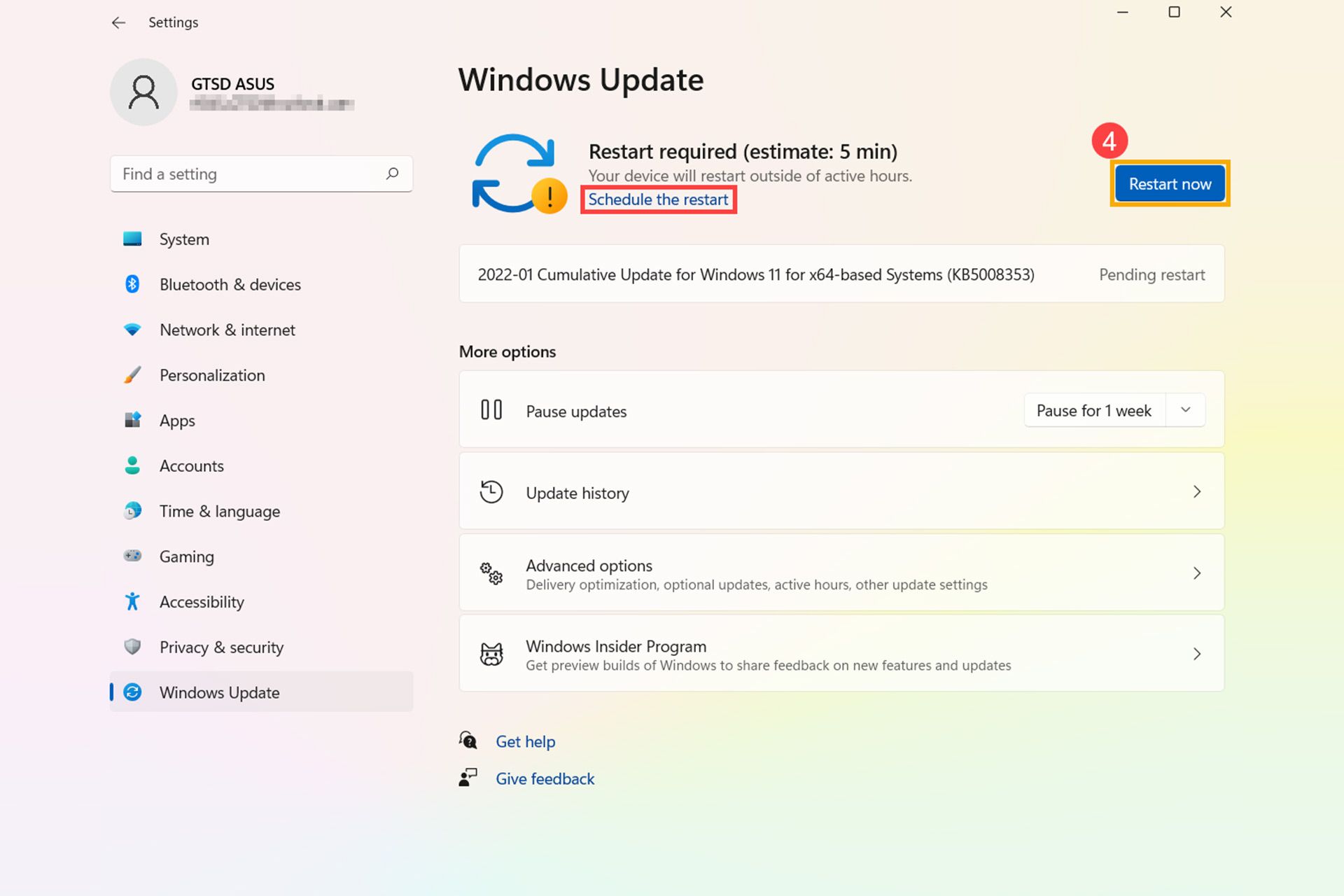 به‌روزرسانی بایوس از طریق Windows Update مرحله سوم