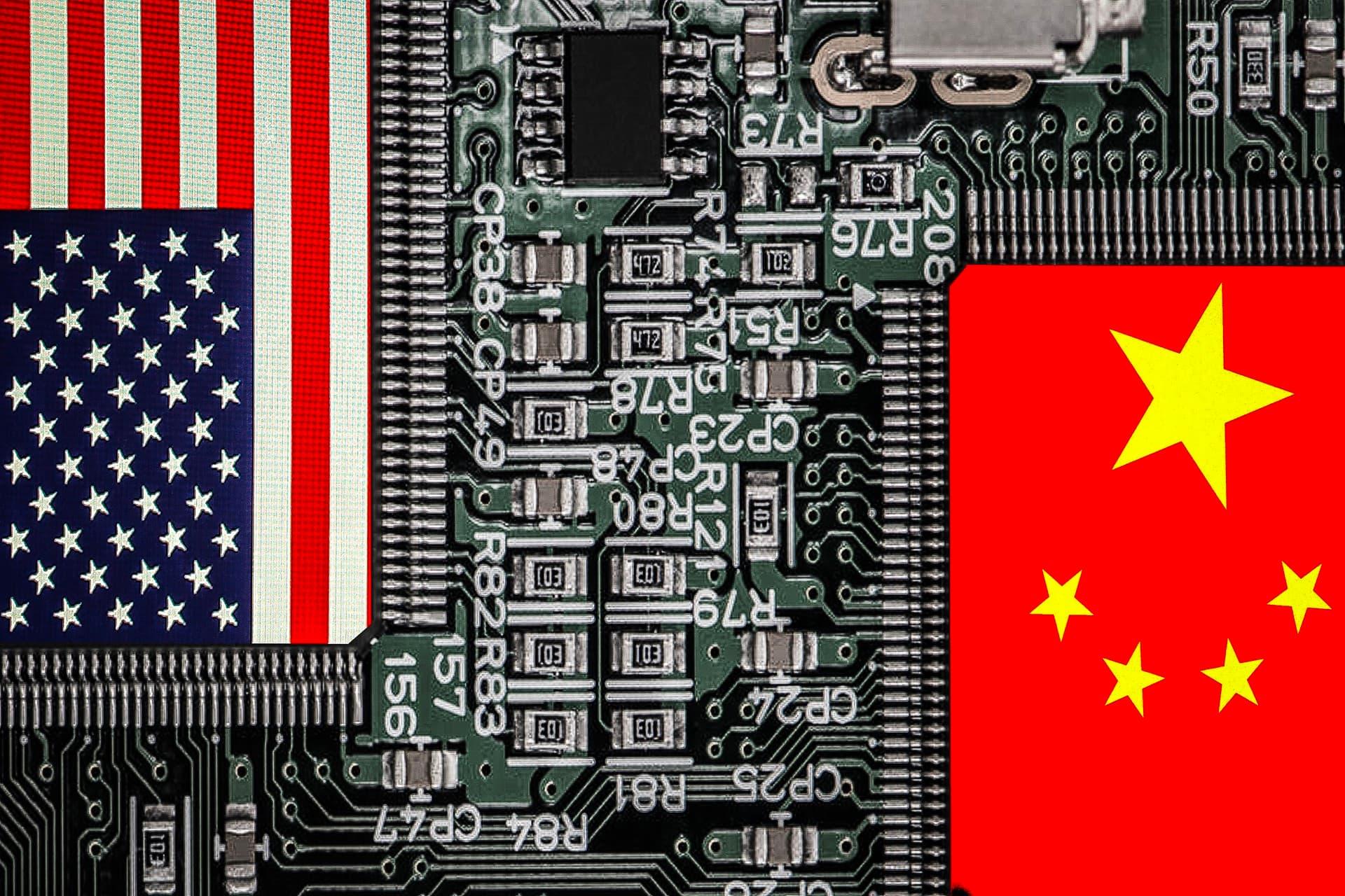 پرچم چین و آمریکا روی مادربرد