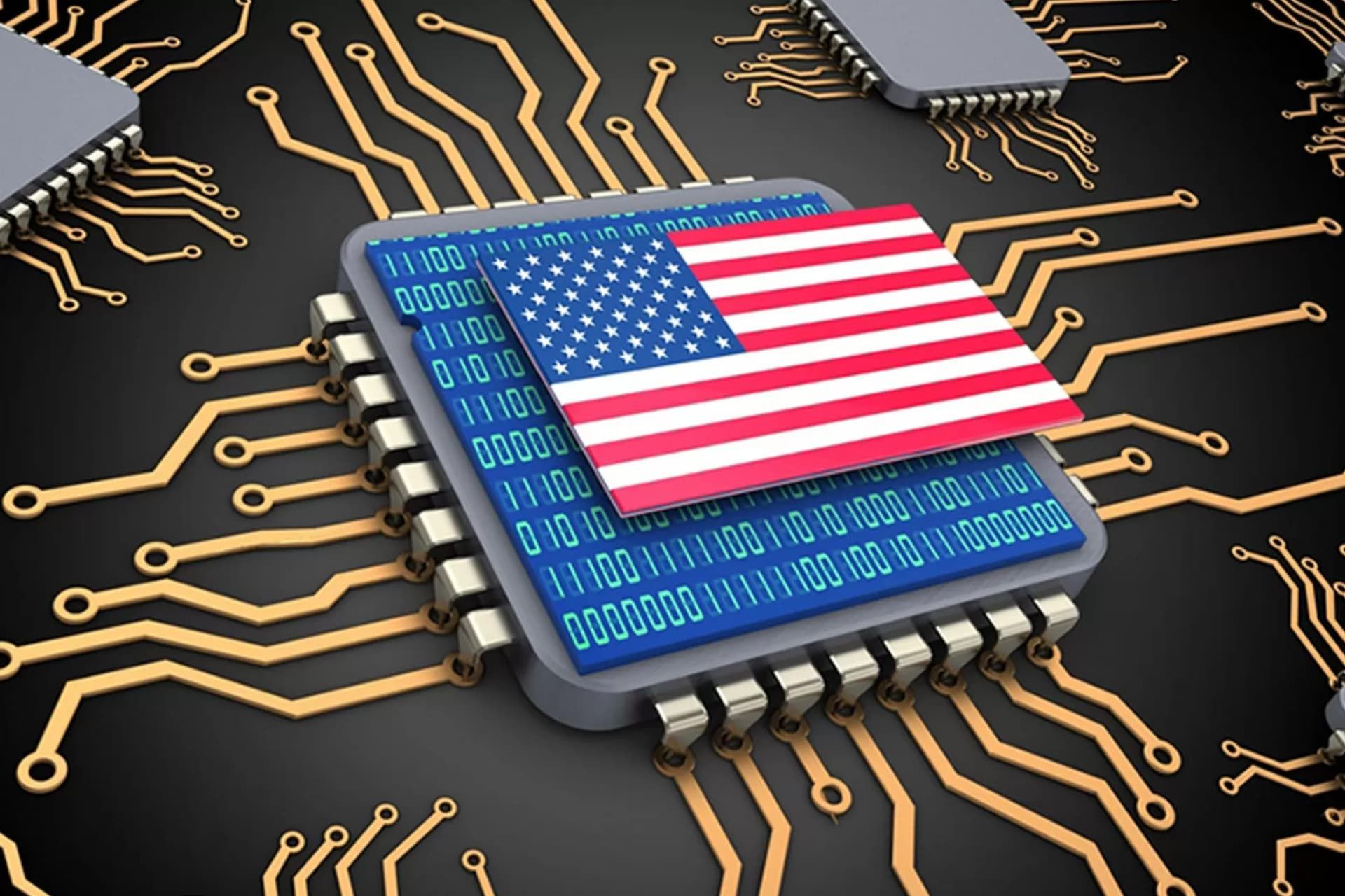 پرچم آمریکا روی یک CHIP