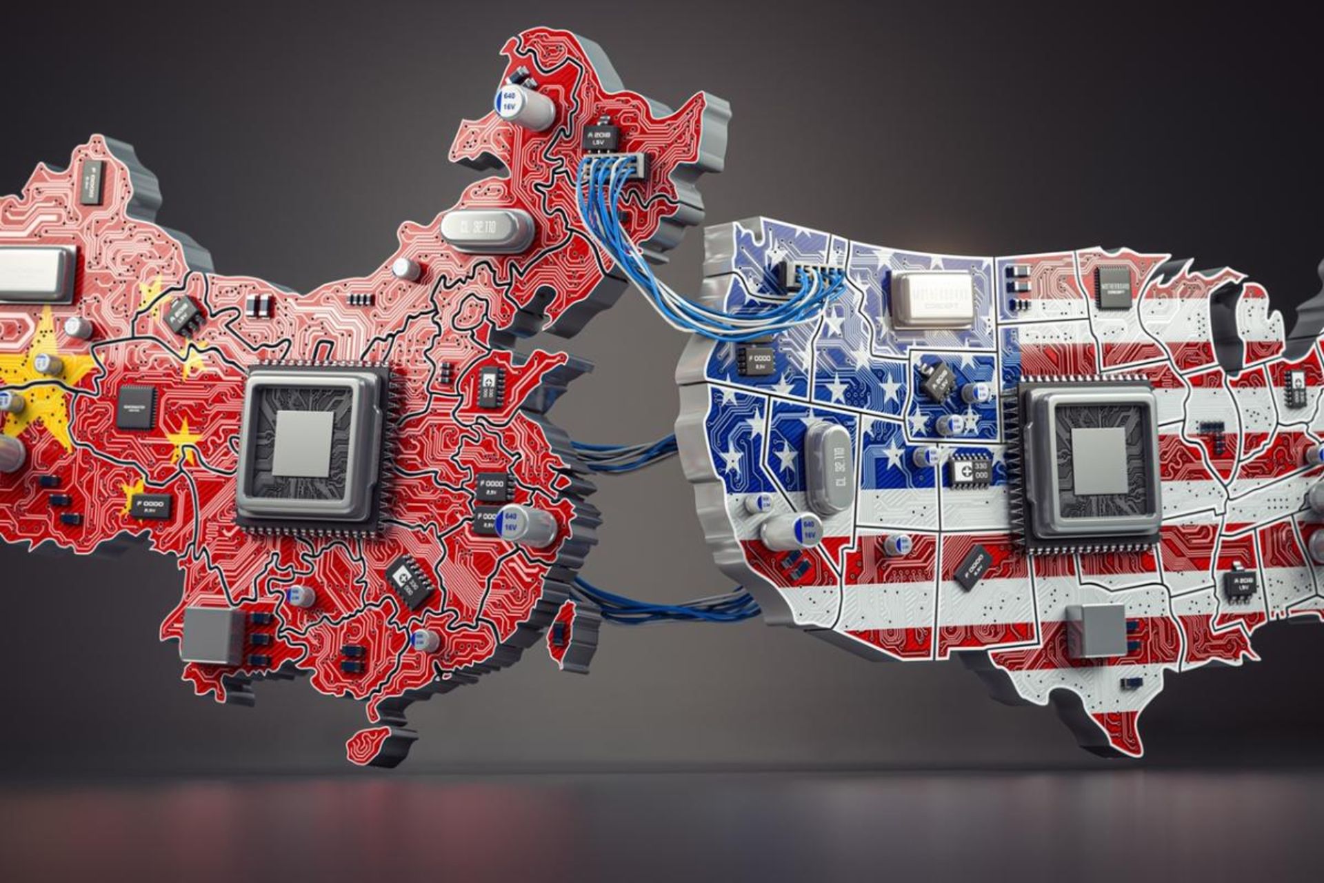 نقشه آمریکا و چین درحال نبرد بر سر تراشه