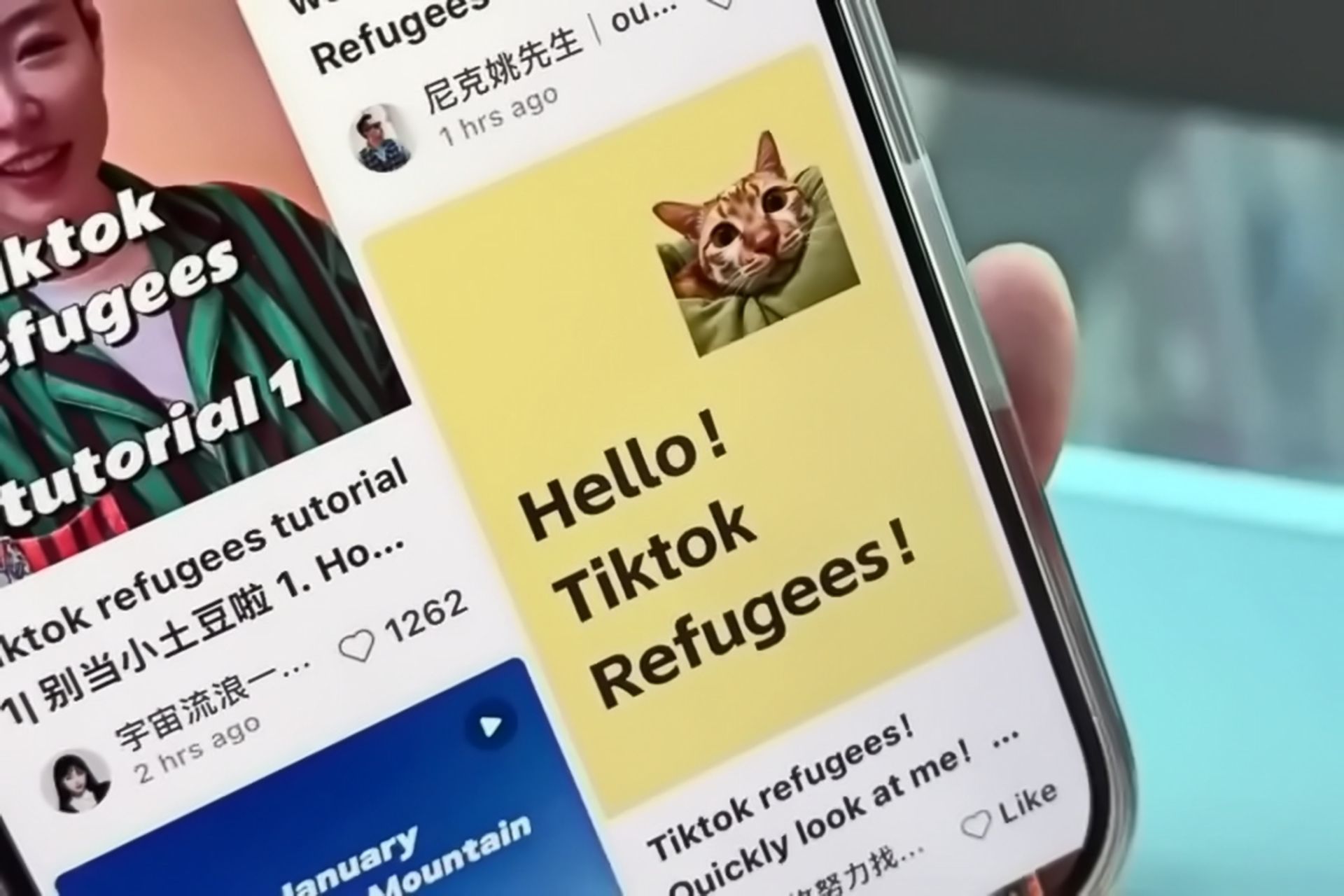 خوش‌آمدگویی کاربران رد نوت به کاربران آمریکایی تیک‌تاک