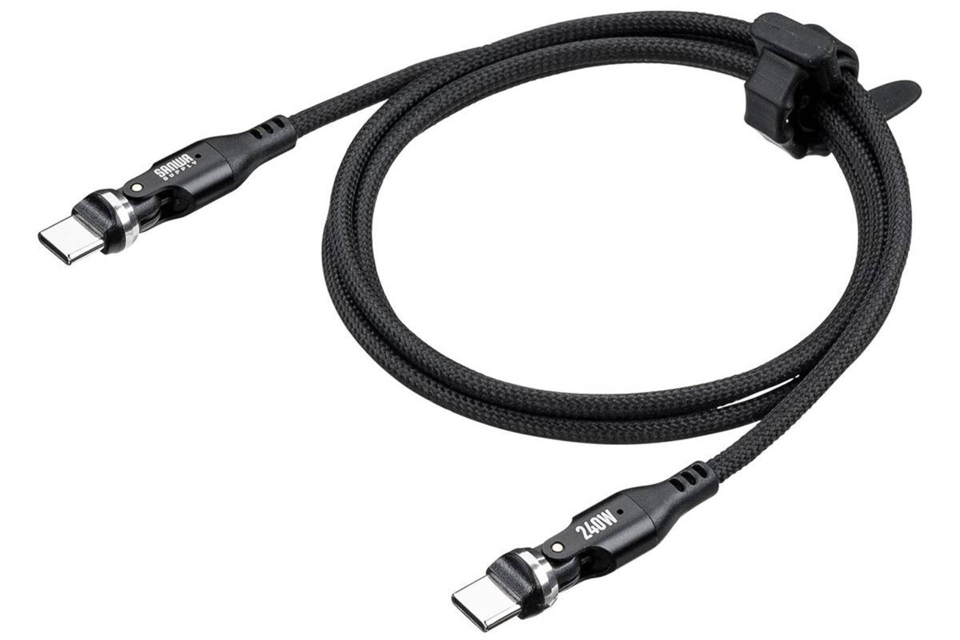 کابل USB-C شرکت ژاپنی Sanwa Supply با قابلیت چرخش ۳۶۰ درجه