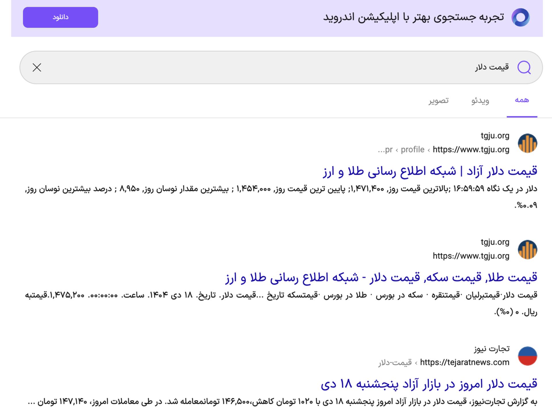 قیمت دلار - ذره‌بین