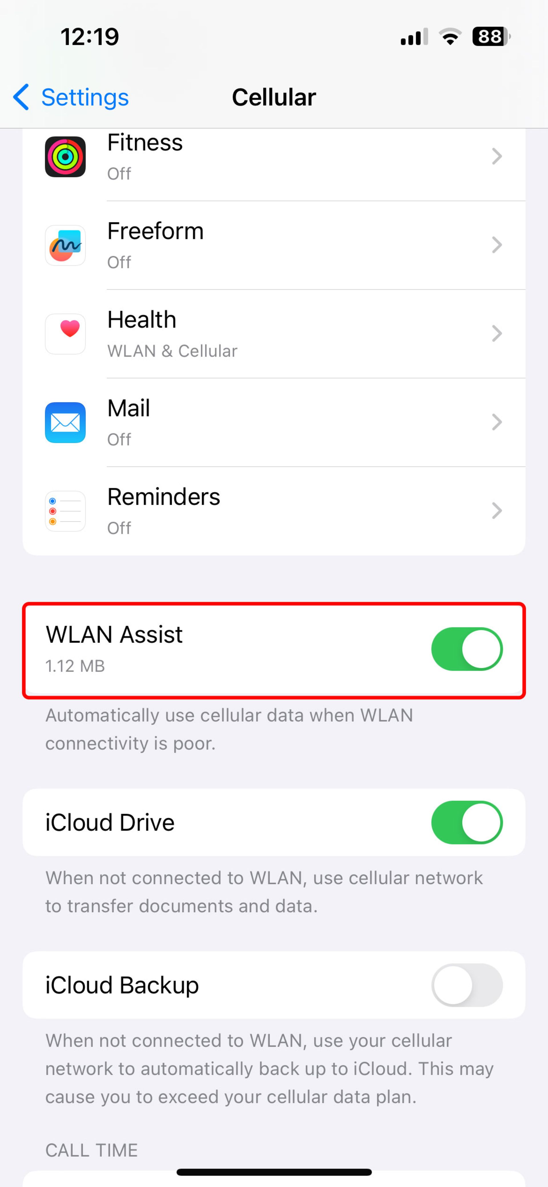 فعال کردن دکمه‌ تغییر دهنده‌ وضعیت Wi-Fi Assist