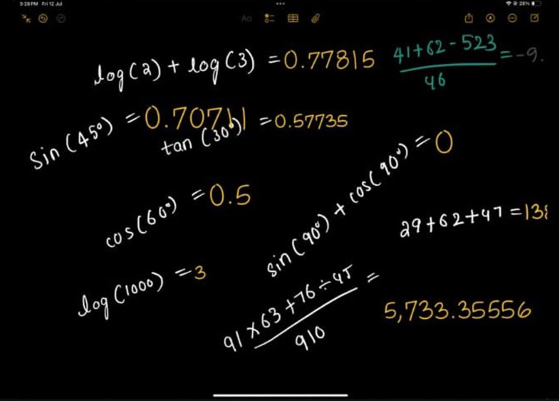 نحوه استفاده از Math Notes اپل روی گوشی آیفون، آیپد و مک بوک مرحله ۶