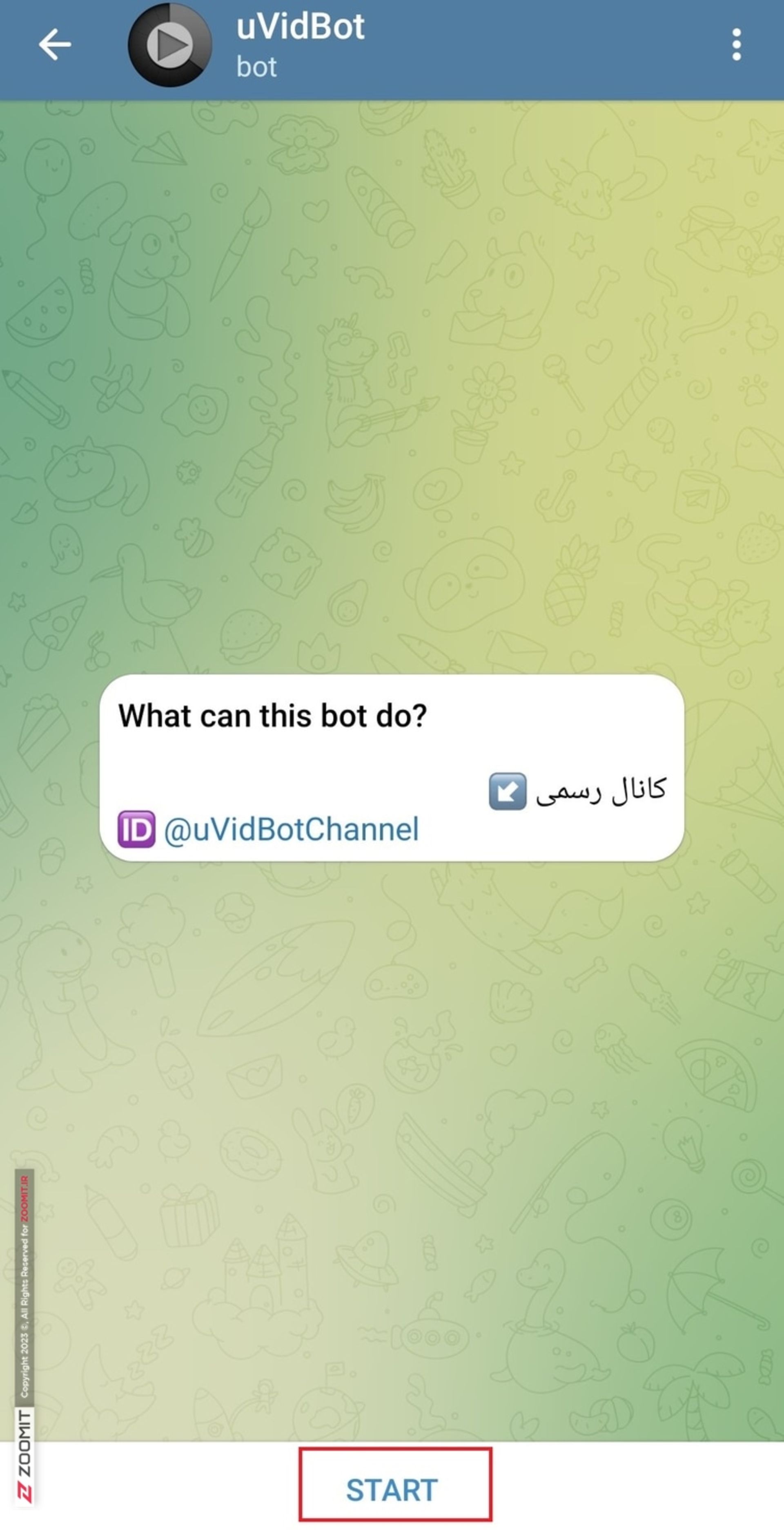 مرحله اول دانلود فیلم یوتیوب با ربات تلگرامی uvidbot