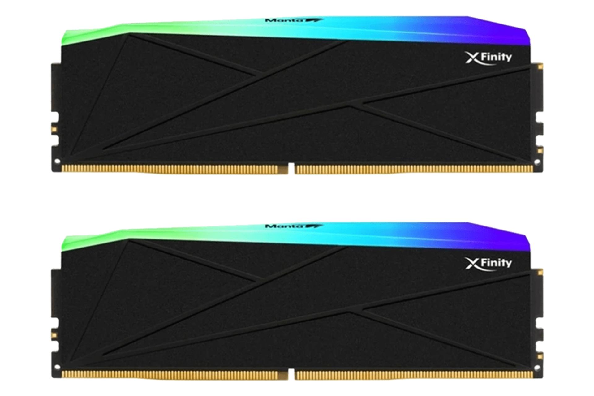 رنگ مشکی رم وی کالر Manta XFinity RGB ظرفیت 32 گیگابایت (2x16) از نوع DDR5-7200 CL34
