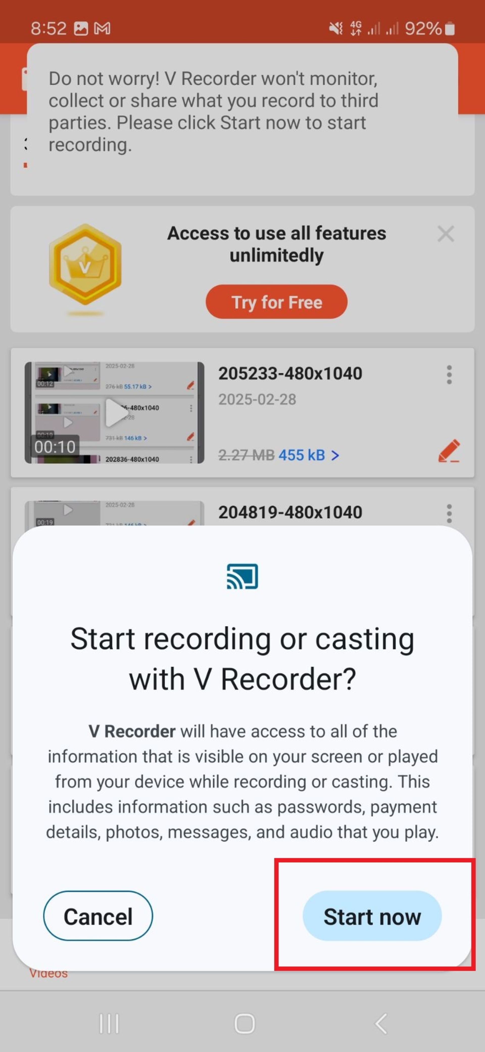 اپلیکیشن V Recorder و دانلود لایو اینستا