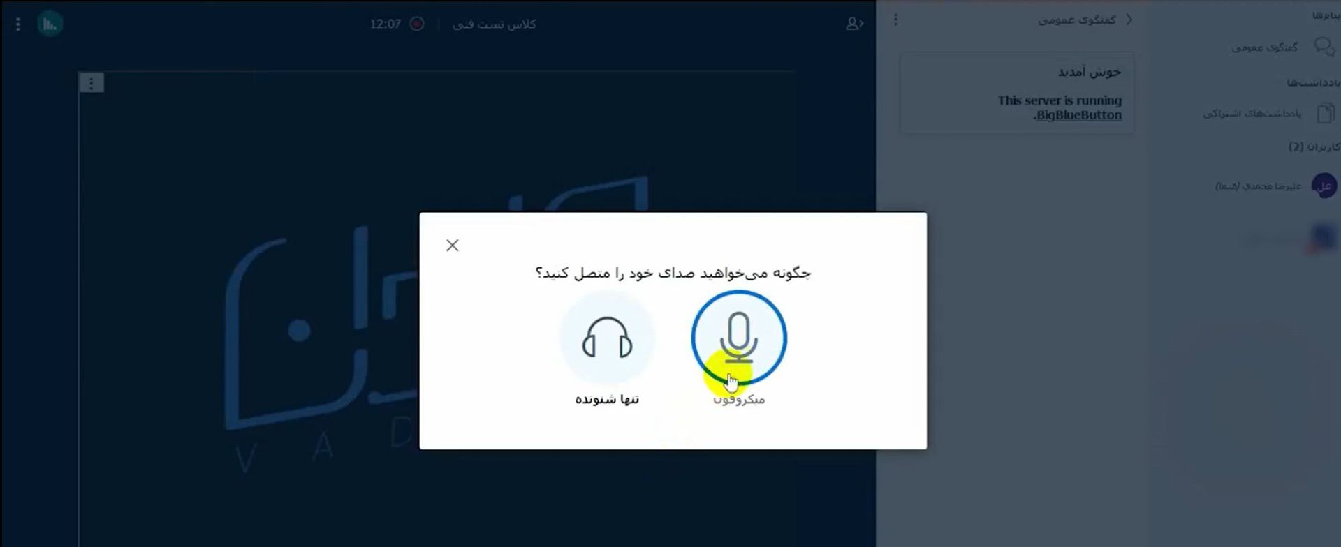 گزینه میکروفون سامانه وادانا
