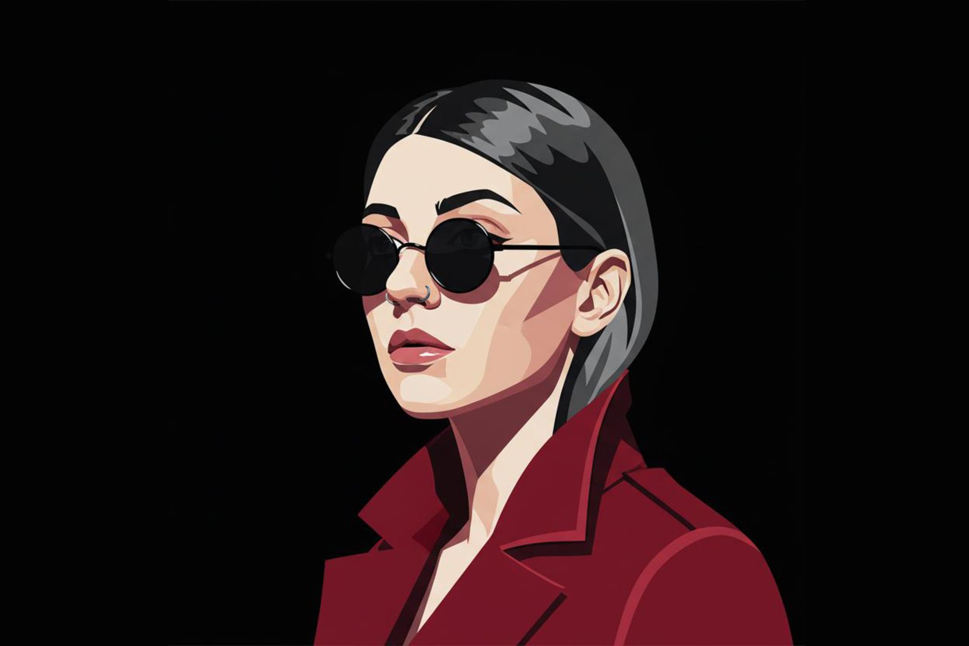 پرتره‌ی وکتور آرت از یک زن