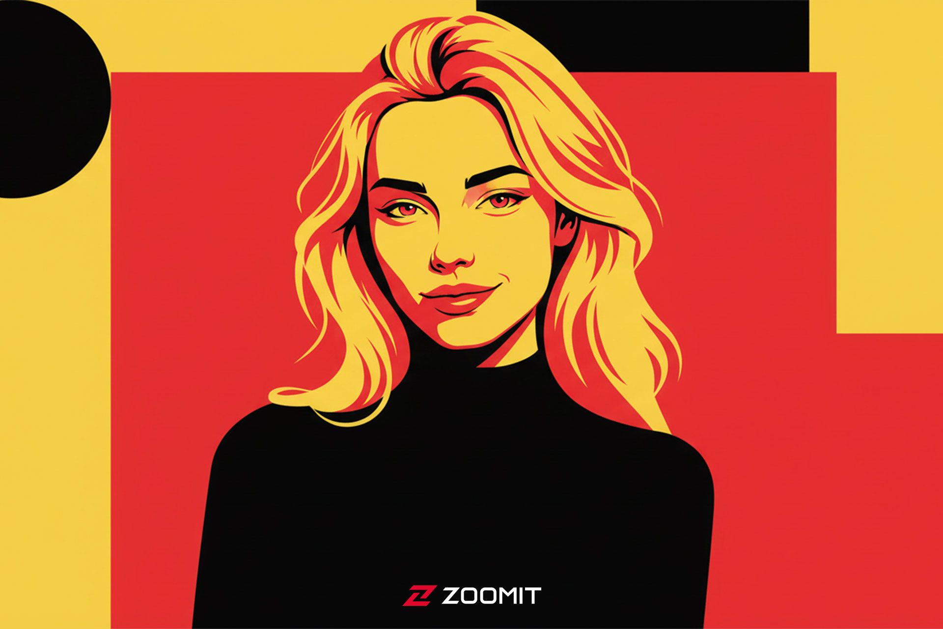 طراحی وکتور از یک زن ساخته هوش مصنوعی - سبک Primary POP