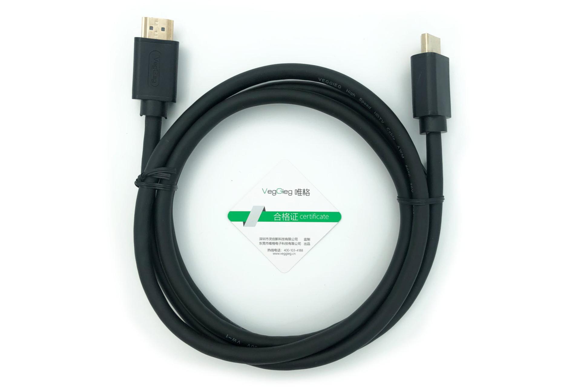 کابل HDMI وگیگ VegGieg V-H102 Full HD 60Hz نسخه 1.4 با طول 3 متر